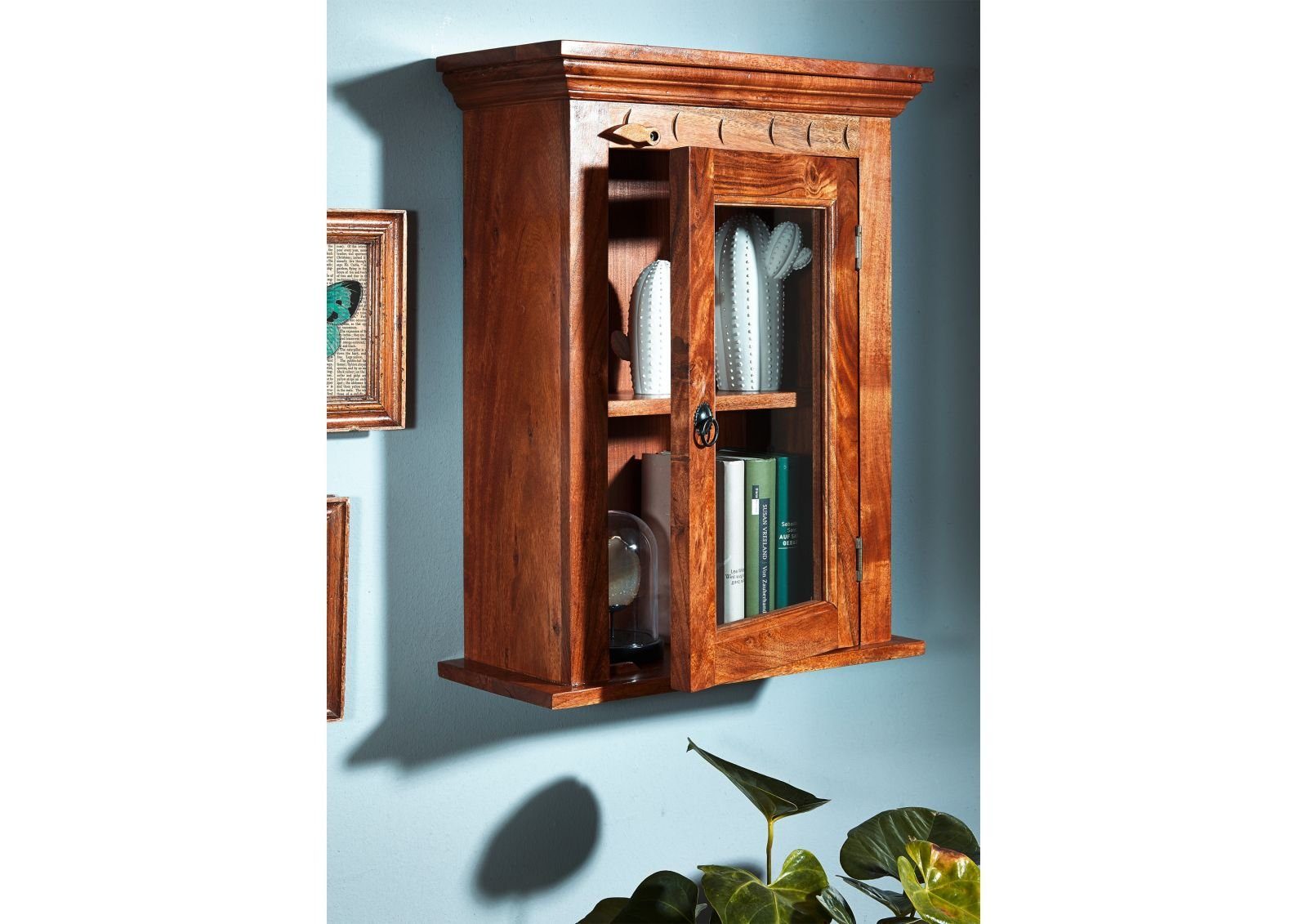 Massivmoebel24 Hängevitrine #1002 (Hängevitrine Akazie 52x24x69 günstig online kaufen