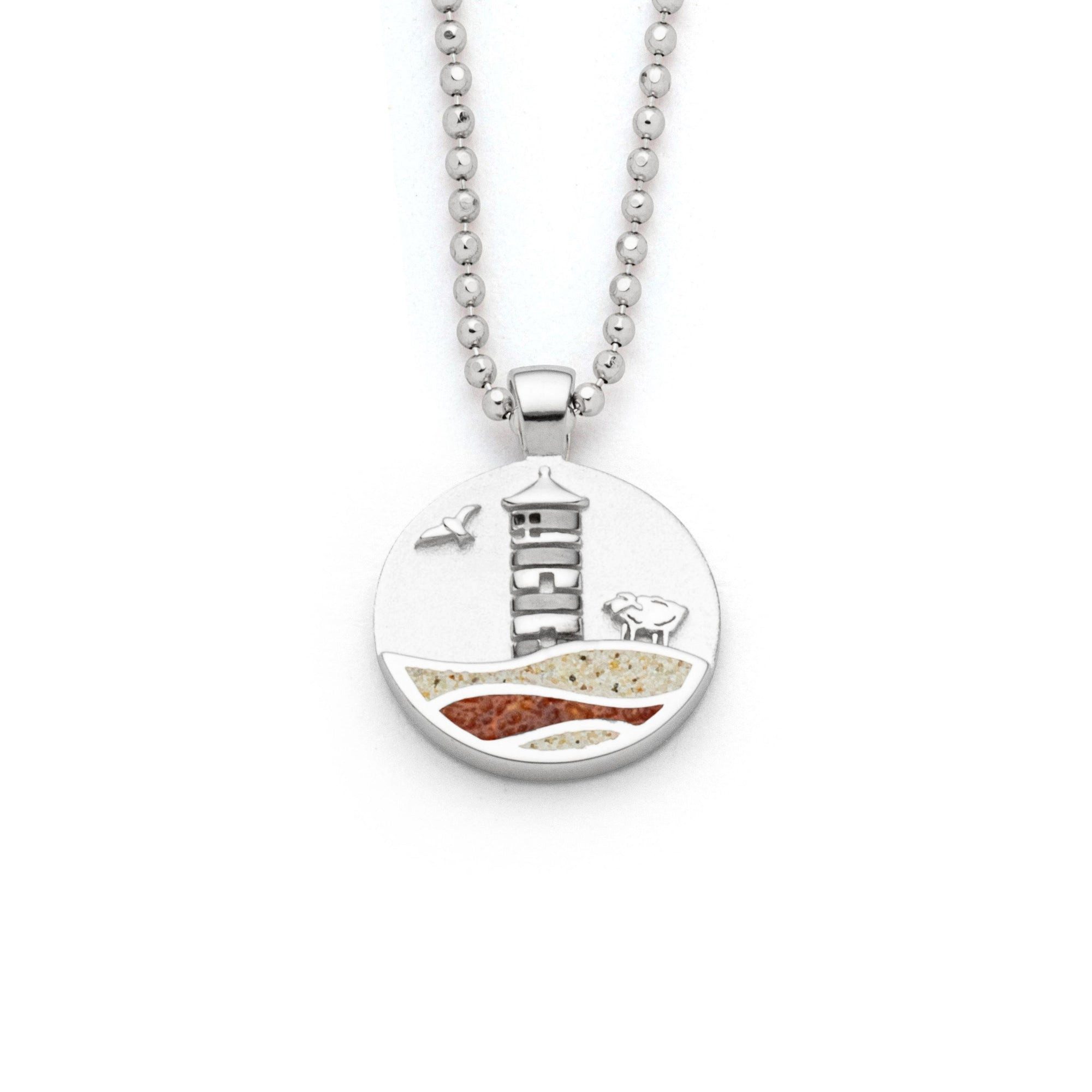 Kettenanhänger DUR Schmuck: Anhänger Strandwellen, "Pilsumer Leuchtturm", 15 mm, mit