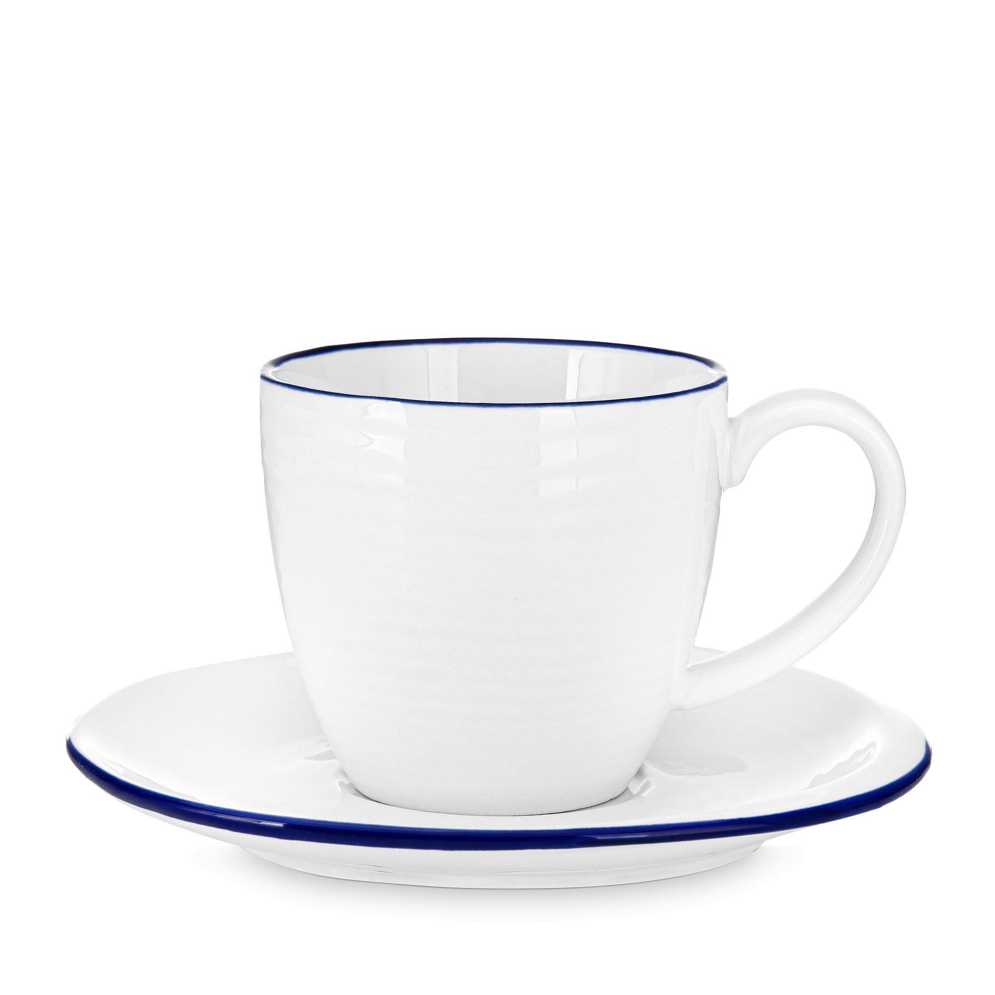 Konsimo Kaffeeservice KROG Tasse mit Porzellan, (12-tlg), Untertasse 220ml, 6 6 Personen, Porzellan, Personen handgefertigt