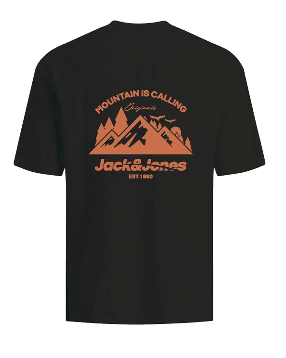 Jack & Jones T-Shirt schwarz T-Shirt NECK TEE SS ELEMENT CREW JORBRINK Shirt