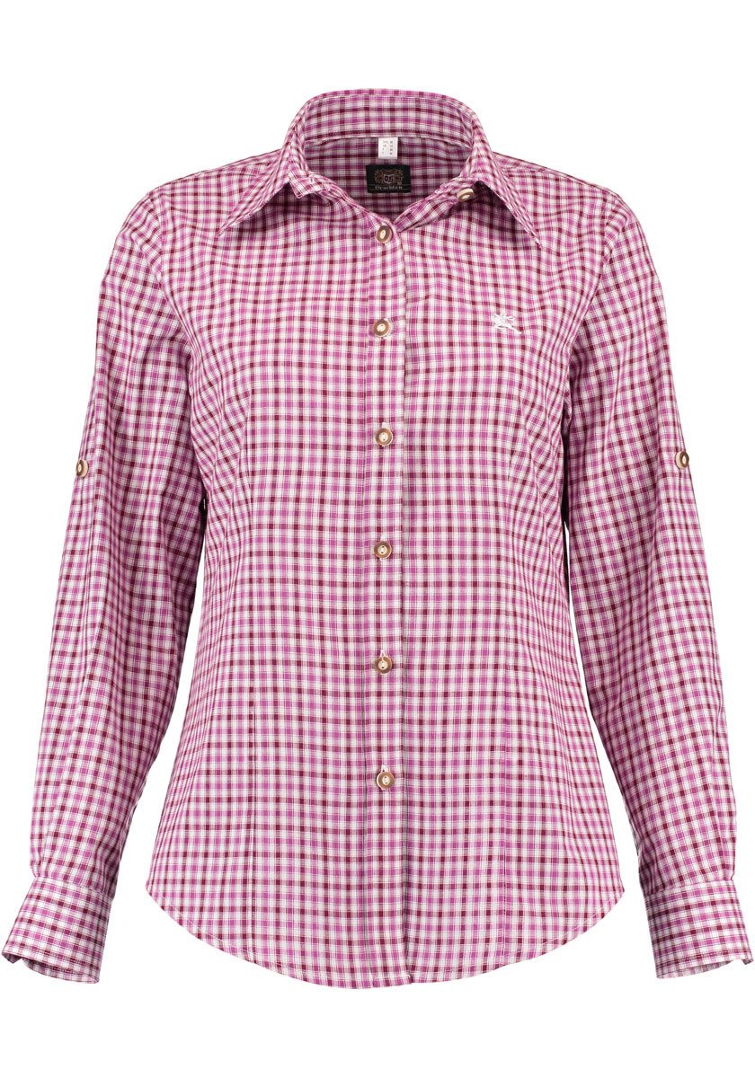 OS Trachten Trachtenbluse Grovo Langarmbluse mit Hirsch-Stickerei auf der B günstig online kaufen