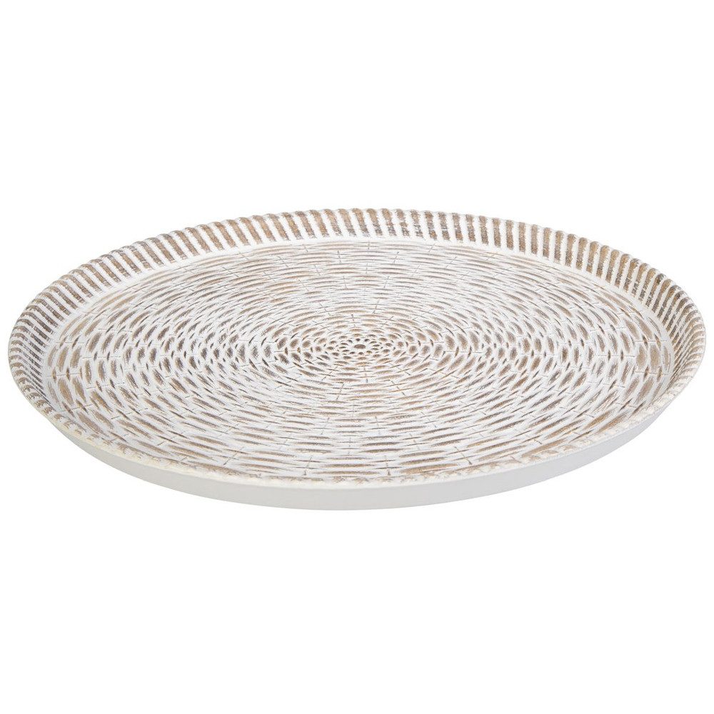 MICA Dekoteller Dekotablett rund - aus Holz - ca. 40 x 40 x 2,2 cm günstig online kaufen