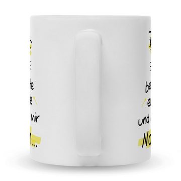 GRAVURZEILE Tasse mit Spruch - Ich beobachte euch alle, Keramik, Farbe: Weiß