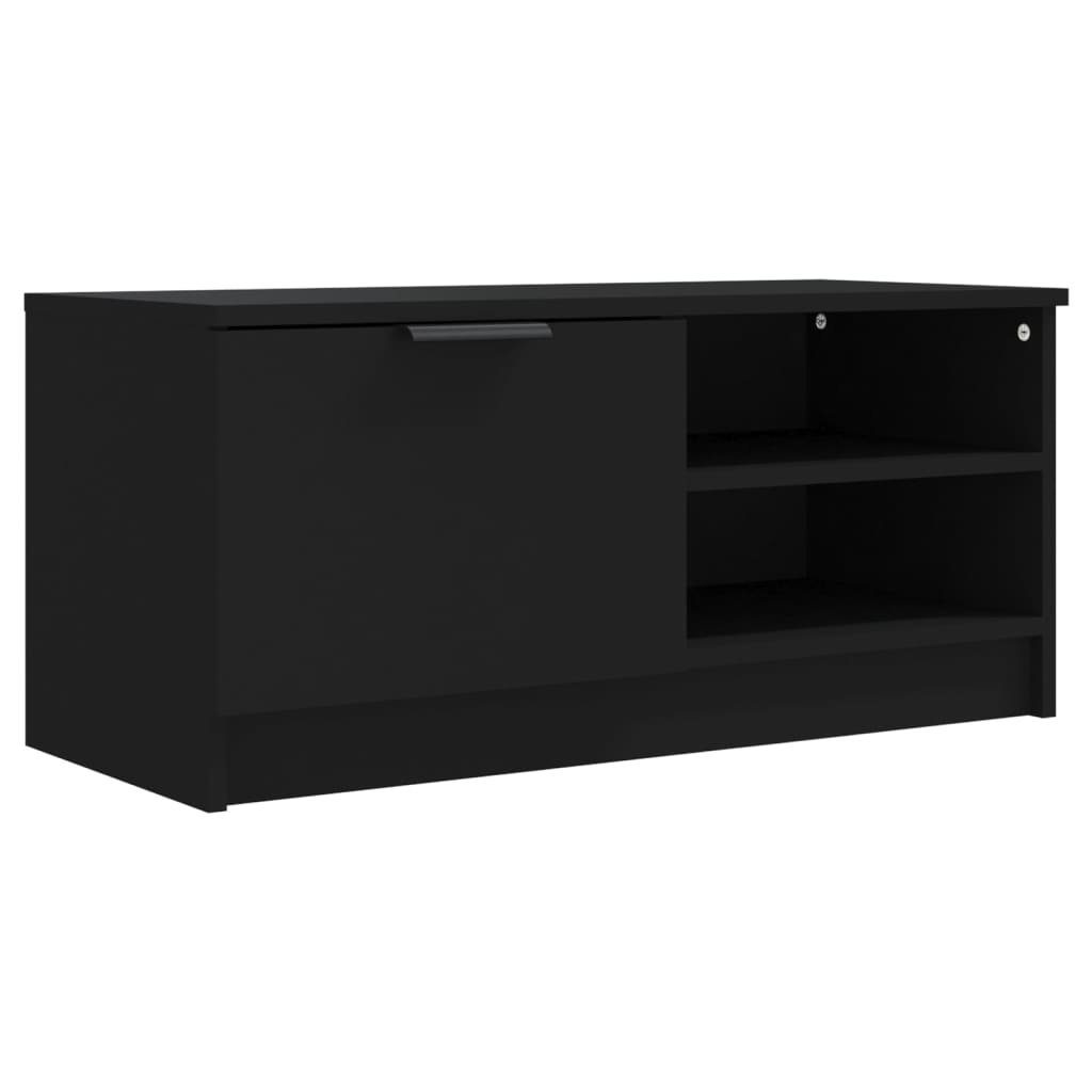 vidaXL TV-Schrank TV-Schrank Schwarz Lowboard Holzwerkstoff 80x35x36,5 cm