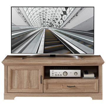 Lomadox Lowboard VADUZ-36, TV-Schrank in Eiche mit Wiener Geflecht, ca. 143/54/51 cm