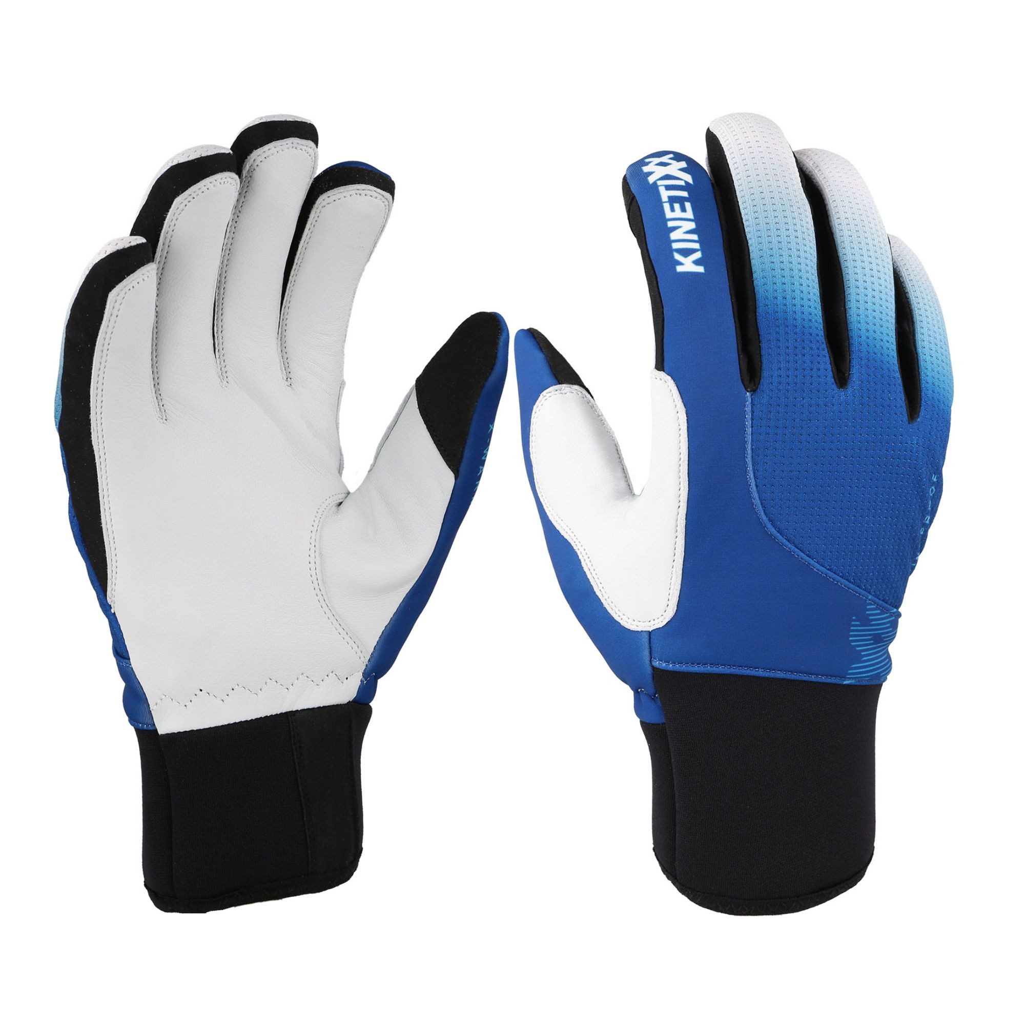 Kinetixx Langlaufhandschuhe KinetiXx Nurit Junior – warme Kinder-Langlaufhandschuhe (Schwarz, Blau, Orange) Wasserabweisend, Winddicht, Touchscreen kompatibel, Extra warm