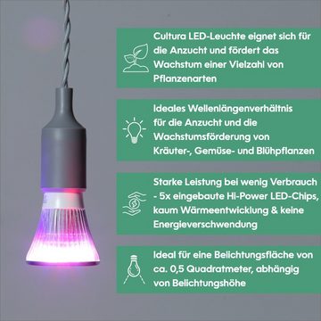 PARUS Pflanzenlampe Cultura, Leuchtmittel für Pflanzen, rot, Parus by Venso LED Pflanzenlampe Vollspektrum Cultura LED Lampe E27 6W