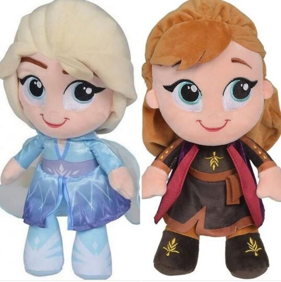 Disney Frozen Stoffpuppe Disney Die Eiskönigin Frozen Elsa und Anna ca 30  cm Plüschpuppe (2-tlg)