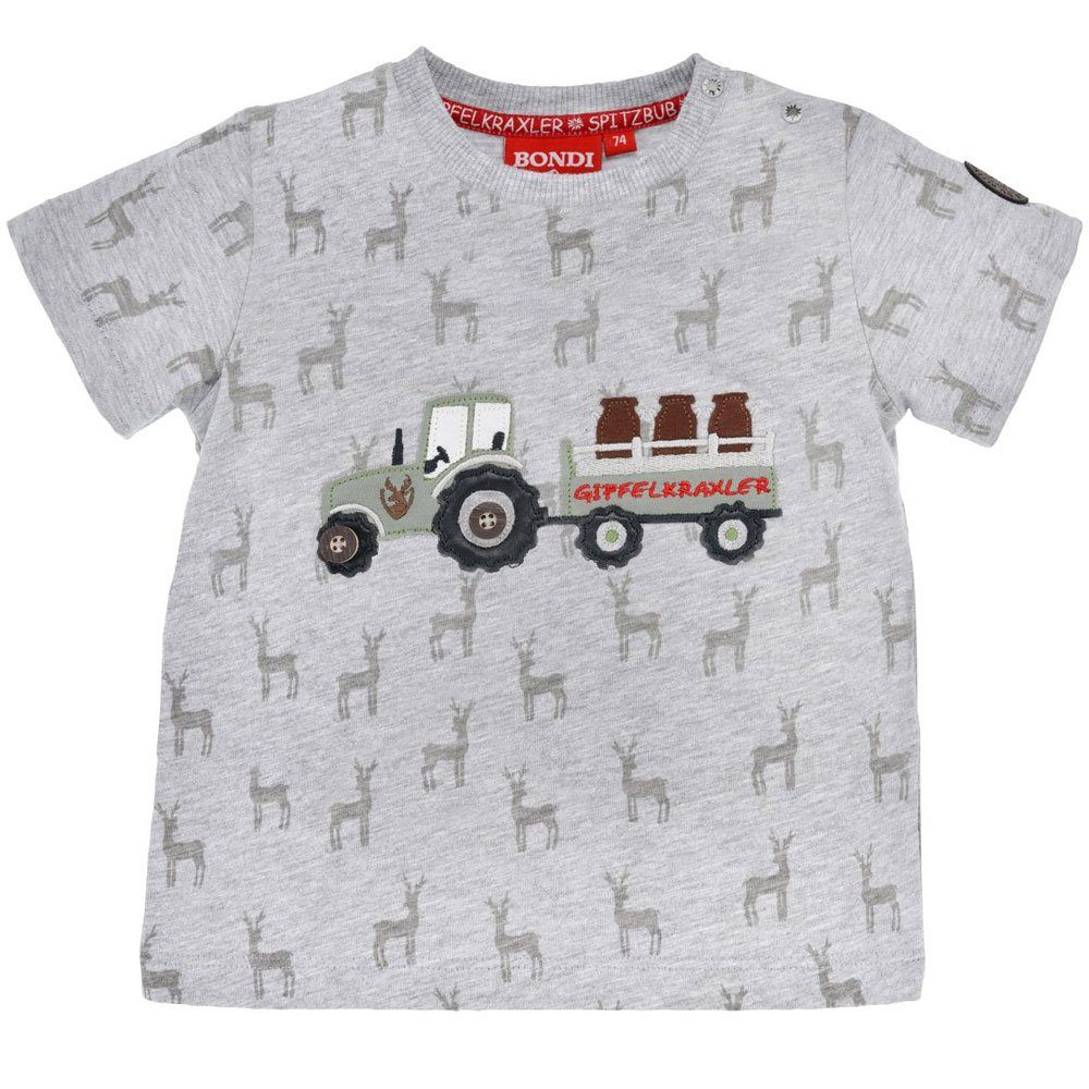 T-Shirt Jungen T-Shirt 'Traktor' 91630, Grey melange