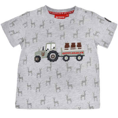 BONDI T-Shirt Jungen T-Shirt 'Traktor' 91630, Grey melange