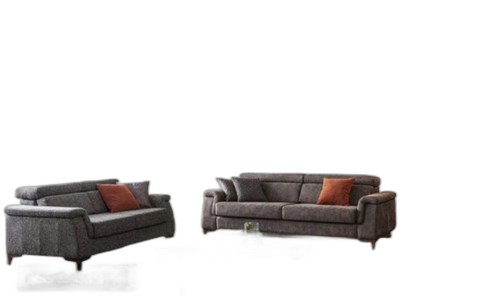 Xlmoebel Polstergarnitur Grau Textilsofa mit Schlaffunktion und passendem Stuhl, (3-tlg., 3 Sitzer Sofa, 2 Sitzer Sofa. Sessel), Hergestellt in Europa