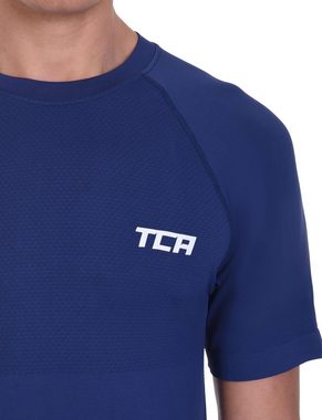 TCA T-Shirt TCA Herren SuperKnit Laufshirt Blau (1-tlg)