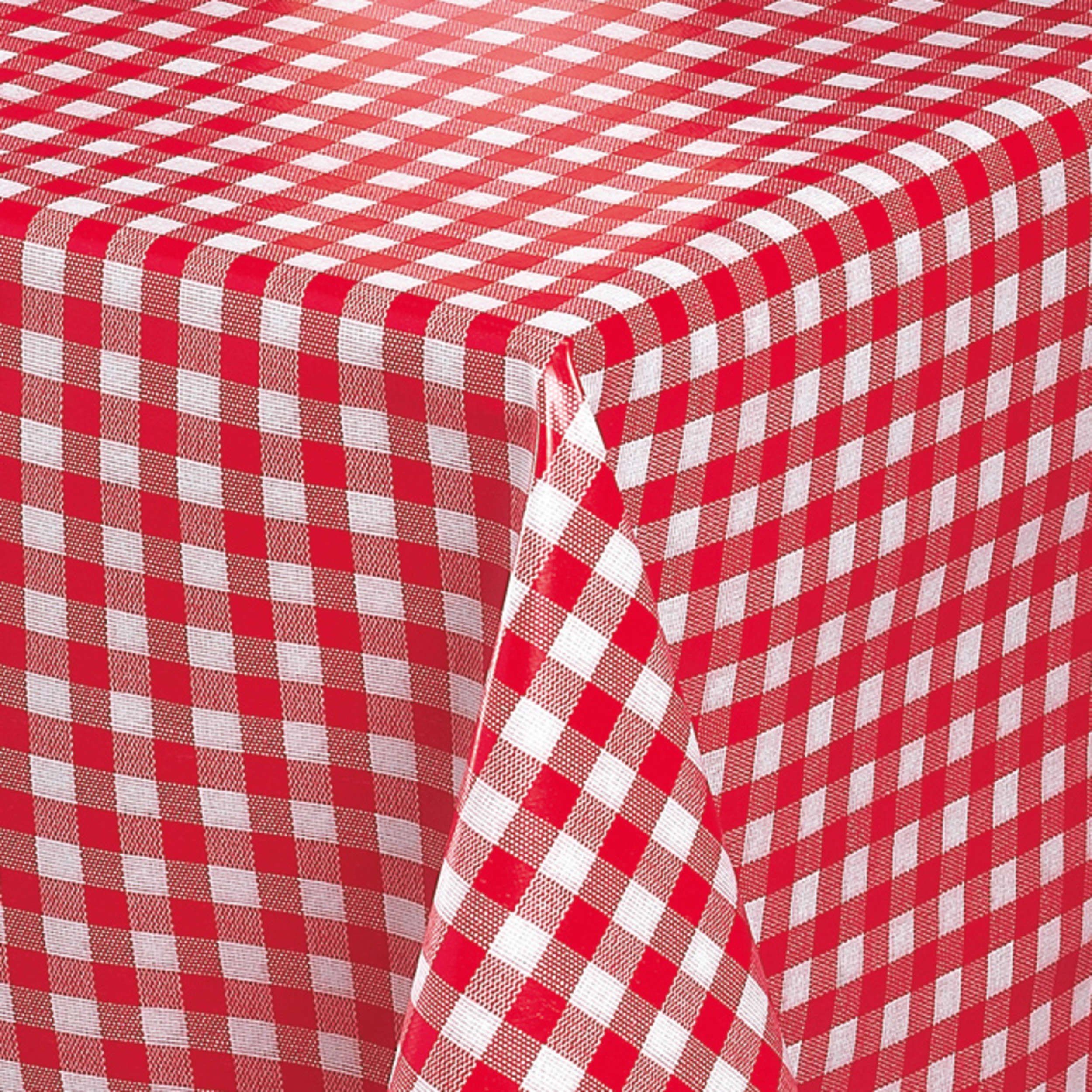 Melody Gartentischdecke Tischdecke Wachstuch Gartentischdecke karo rot abwaschbar eckig rund, fleckenabweisend