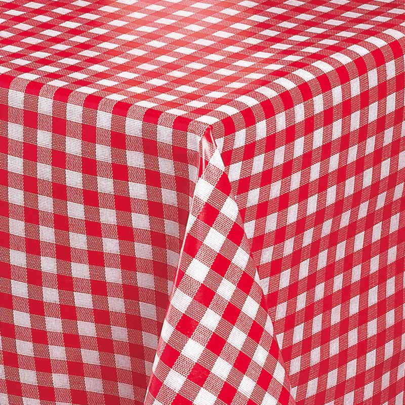 Melody Gartentischdecke Tischdecke Wachstuch Gartentischdecke karo rot abwaschbar eckig rund, fleckenabweisend