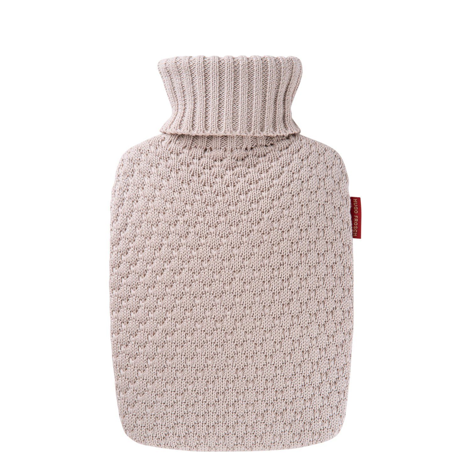 Hugo Frosch Wärmflasche mit Bio-Strickbezug - Klassik 1,8 L - mit Bio-Strickbezug, Made in Germany - Bauchwärmer