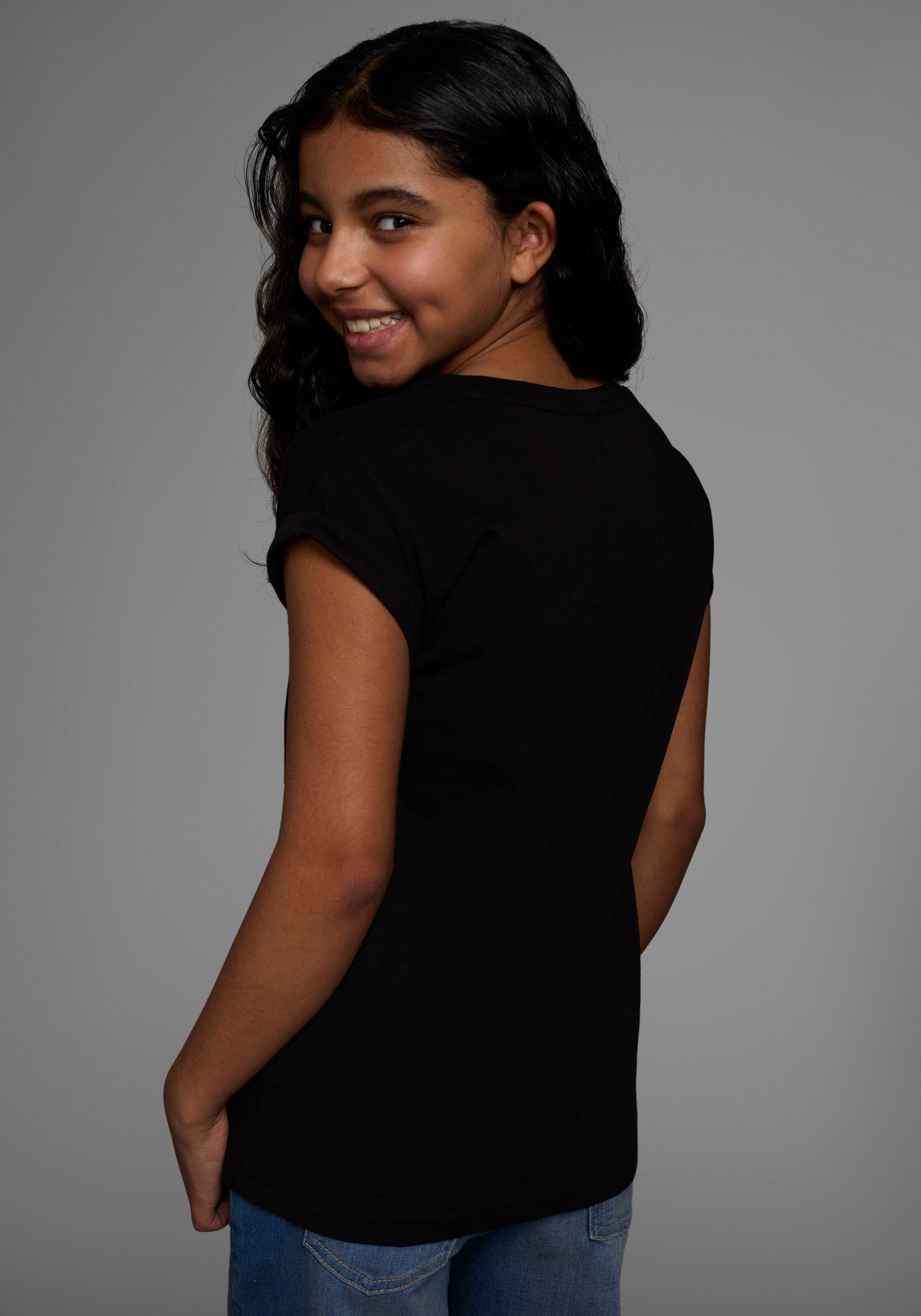 KIDSWORLD T-Shirt WEEKEND loading...please wait Kurzarm, weite Passform, bedruckte Optik, Rundhalsausschnitt