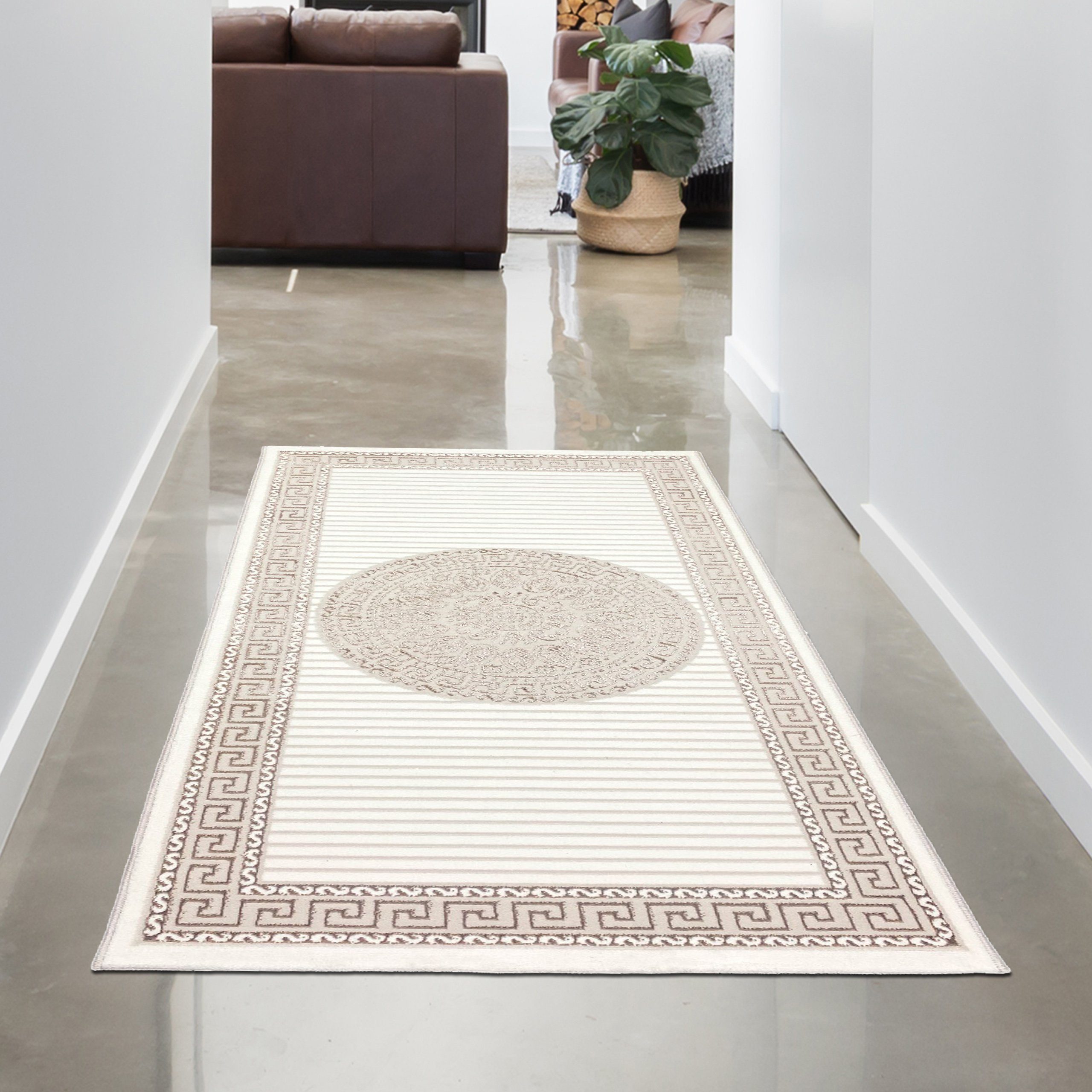 Carpetia Teppich Teppich mit orientalischem Flair, luxuriös, weiß beige, re günstig online kaufen