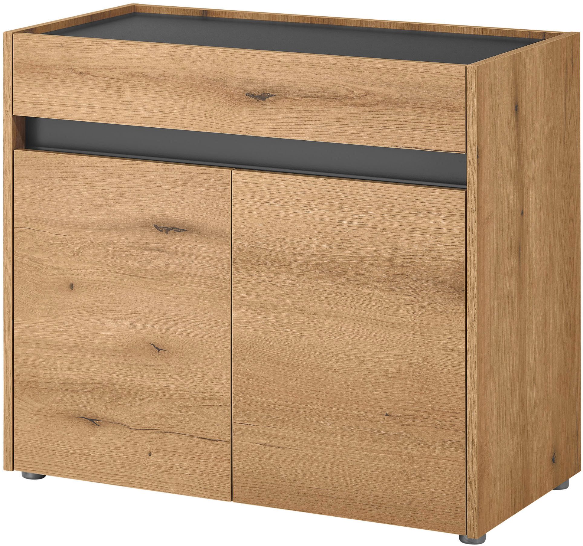 Home affaire Kommode GiRON/CiTY, Schrank in vier Farben, modernes Sideboard, Kommode, in zwei Farben erhältlich, 2 Türen, 1 Schubkasten, 80 cm breit