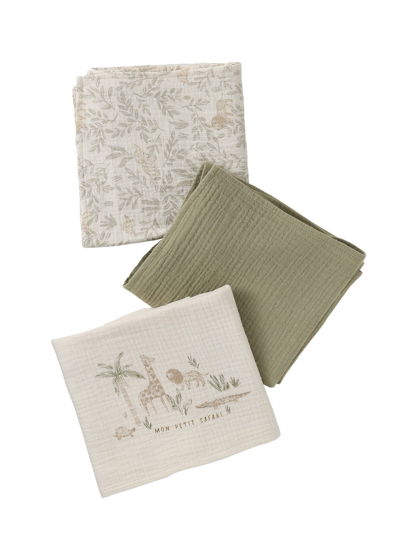 vertbaudet Stoffwindeln Baby Wickeltücher BABYLON, 3er-Pack