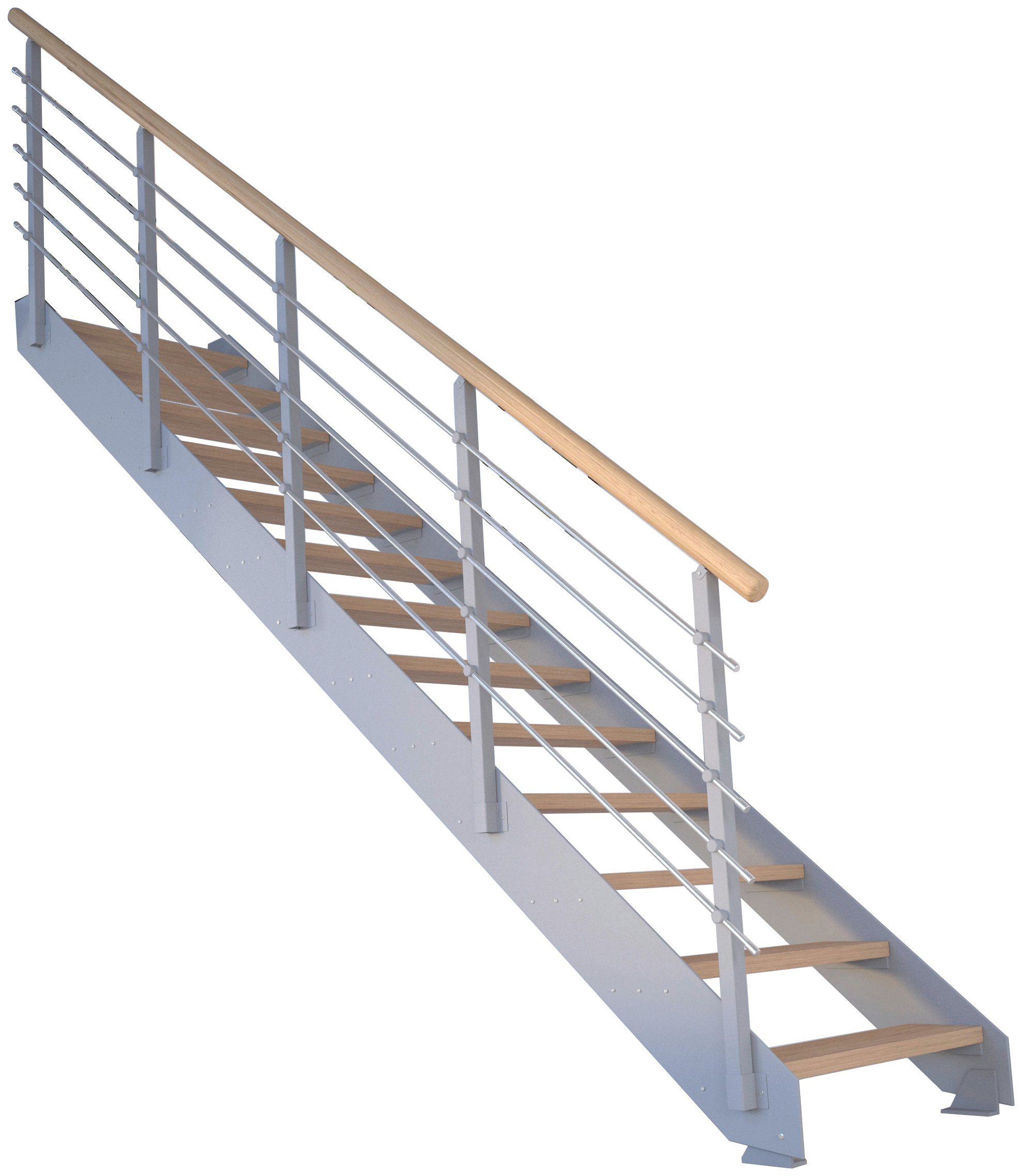 Starwood Geteilte Systemtreppe Stufen Kos, offen, Metall,