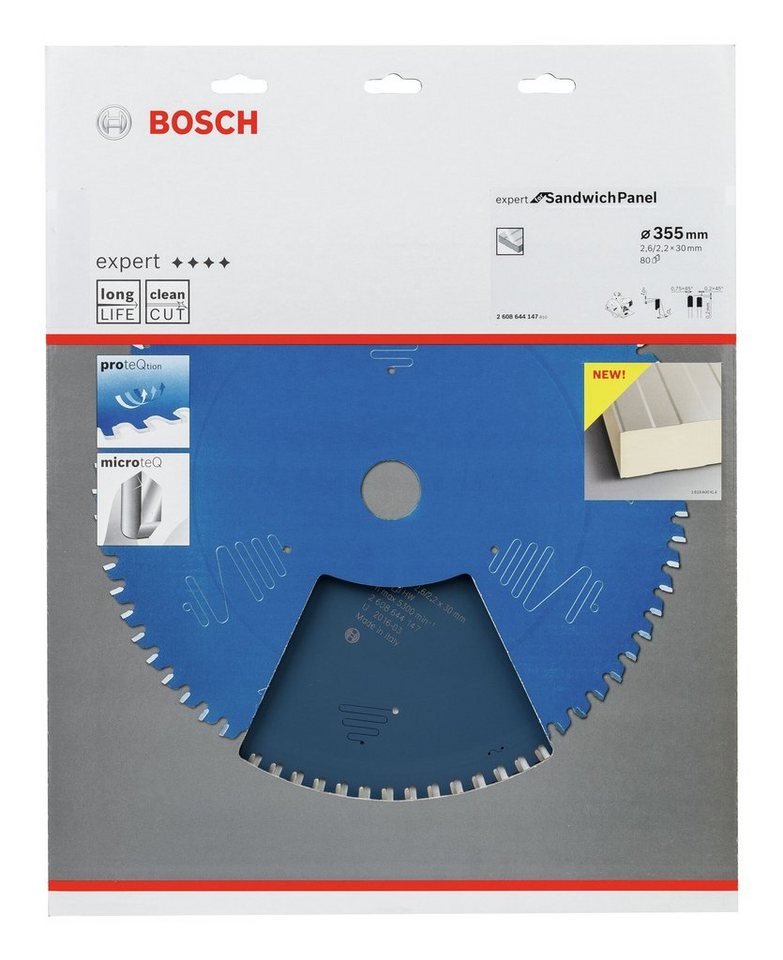 Thumbnail - BOSCH Kreissägeblatt, Expert for Sandwich Panel 80Z - 355 x 30 x 2,6 mm
