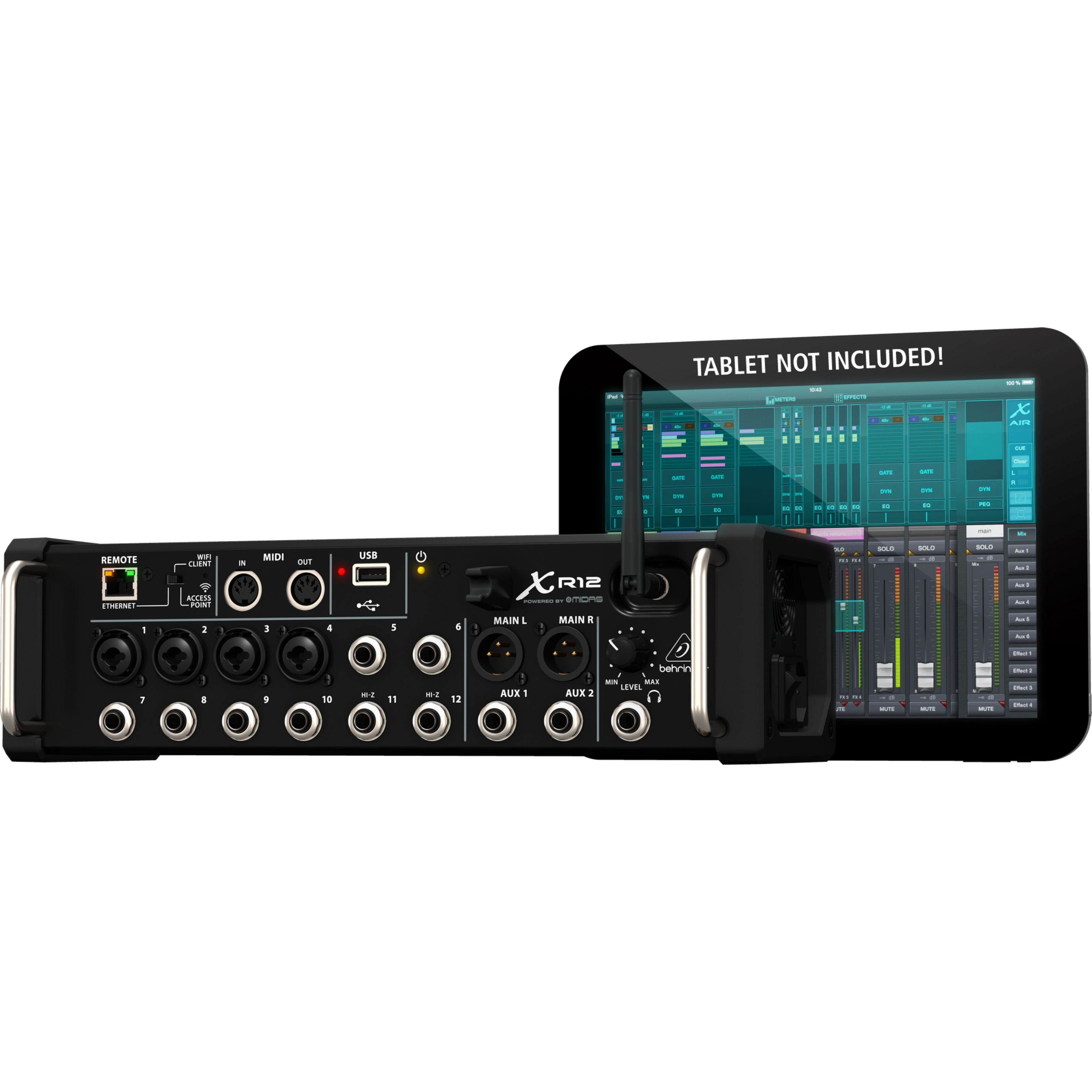 Behringer Mischpult, (PA Mischpulte, Tablet Mixer), XR12 + Travelbag - Tablet Mixer-Set
