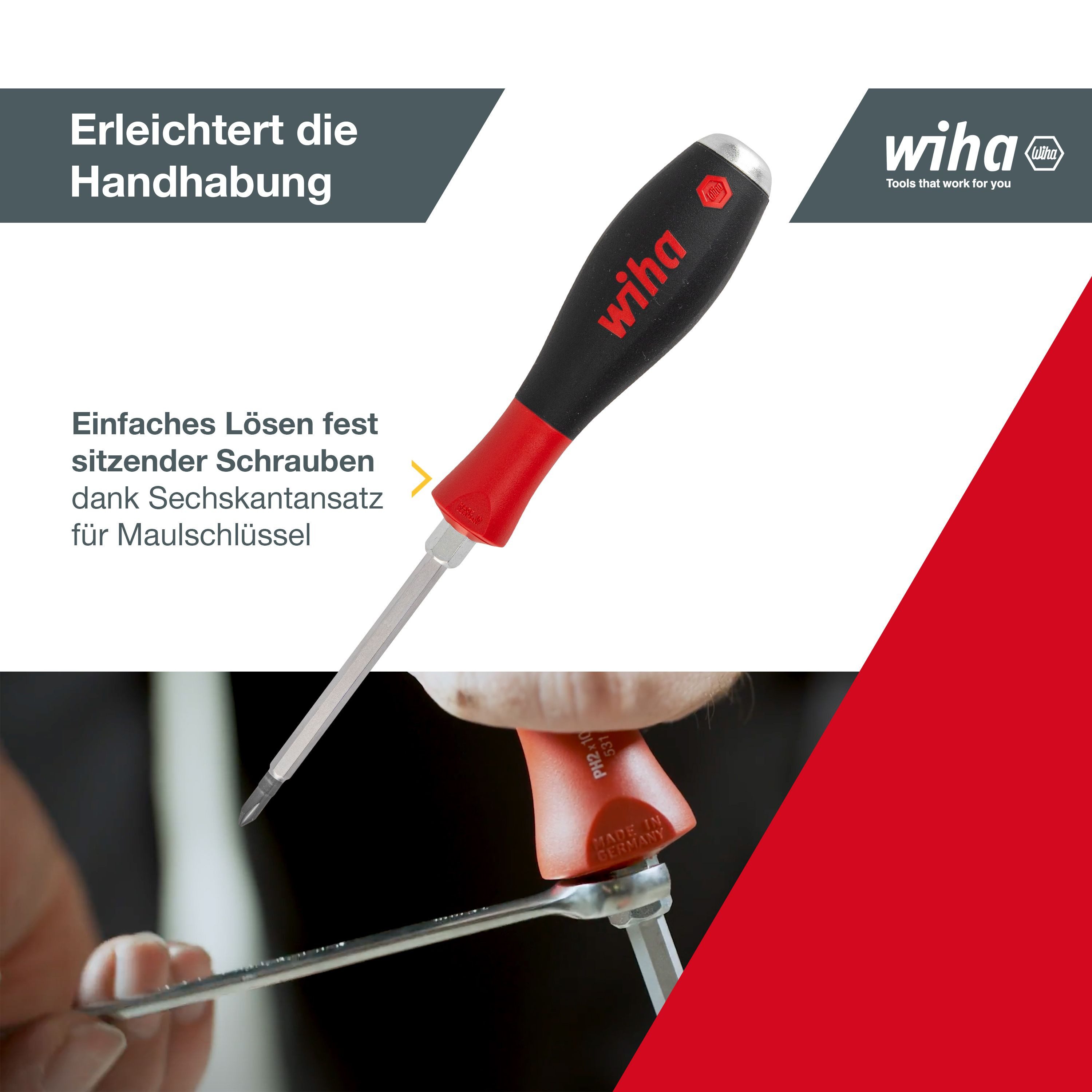 Wiha Schraubendreher SoftFinish® (21250) - 6 tlg., 6-teilig, Schlitz/Kreuz, für Alltag und Handwerk