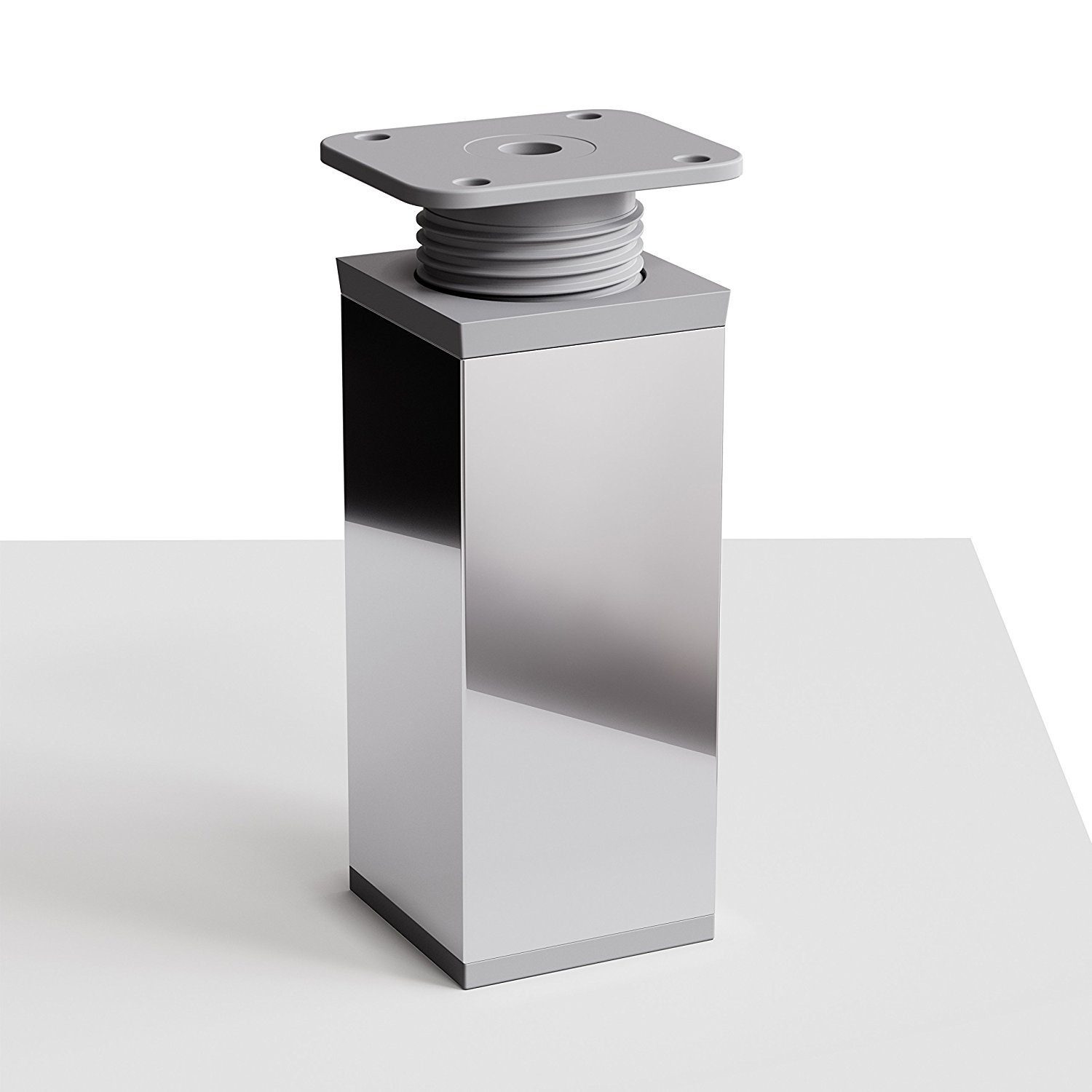 sossai® Möbelfuß Design-Möbelfüße, 4er & 8er Set, höhenverstellbar MFV1, Farbe: Chrom, (4-St), Farbe: Chrom
