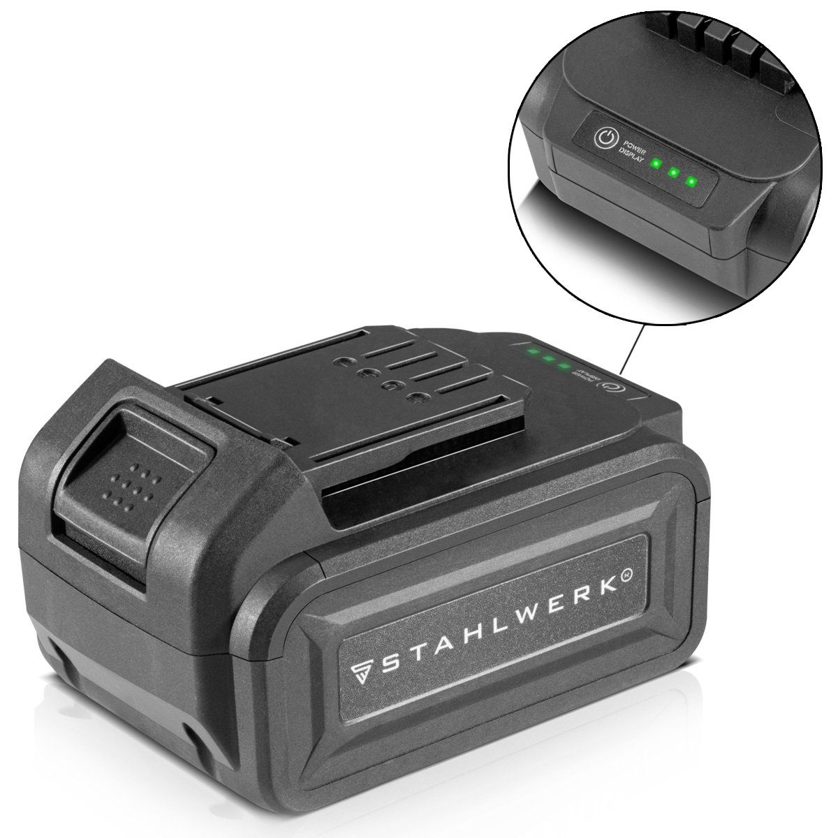 STAHLWERK 20 V Akku 4Ah Li-Ion Ersatzakku für STAHLWERK Akkuschrauber Akkubohrer Batterie-Ladegerät
