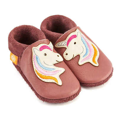 Orangenkinder® Stella das Einhorn Baby Krabbelschuh 100% pflanzlich gegerbtes Leder, Made in Germany, Atmungsaktiv