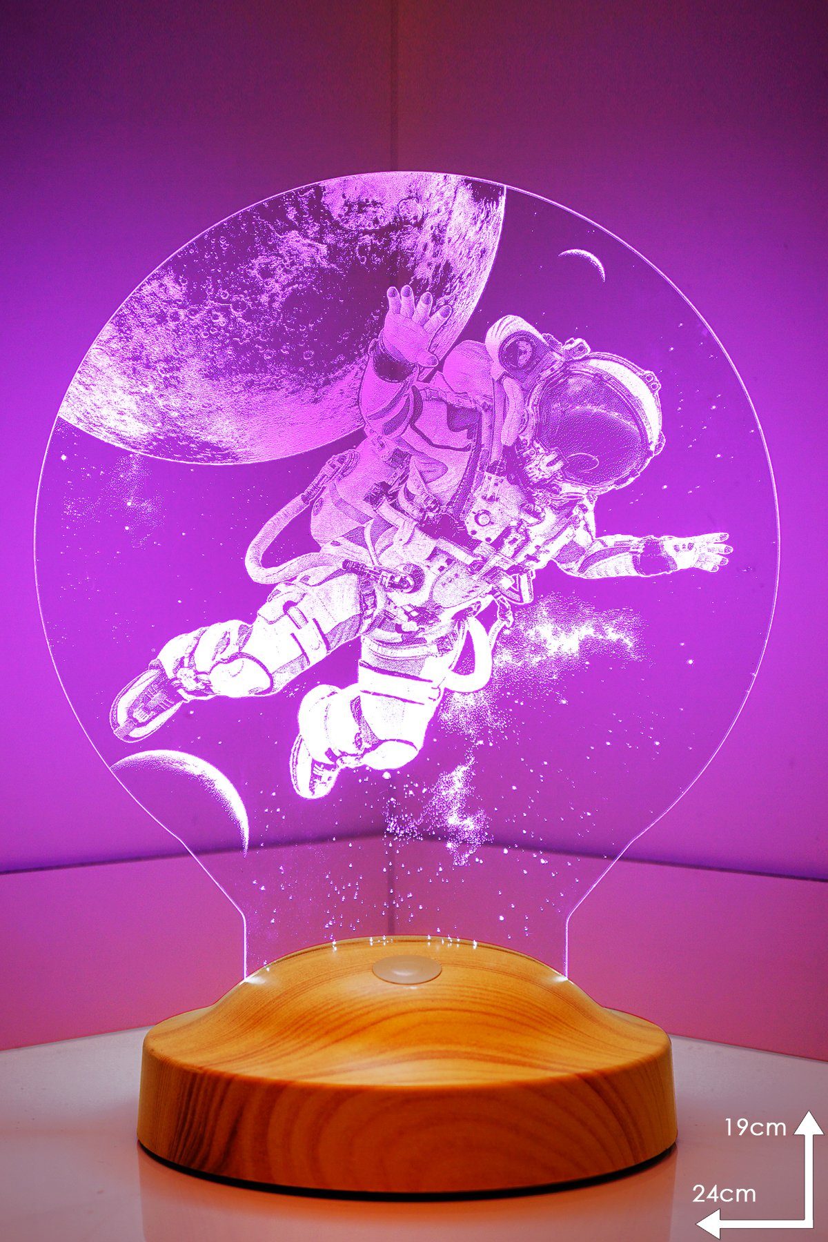 Gravity Jungen, 7 Farbwechsel, für Farben Geburtstagsgeschenk Leuchte 3D integriert, Kinder, Astronaut Babys LED Geschenk Geschenkelampe Nachttischlampe Gravur für Figur fest