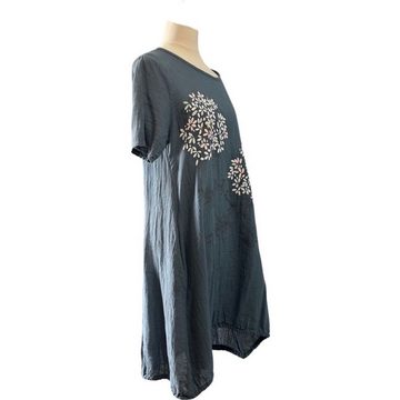 BZNA Shirtkleid Ban Damen Blumen Muster Tunika Kleid mit Perlen
