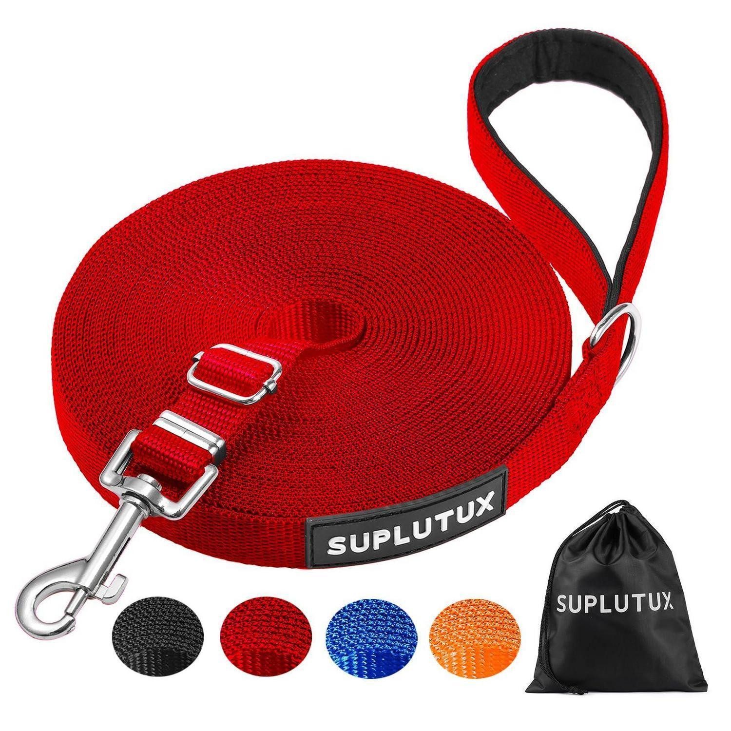 LuxusKollektion Schleppleine Schleppleine Rot 15m Gepolsterter Griff