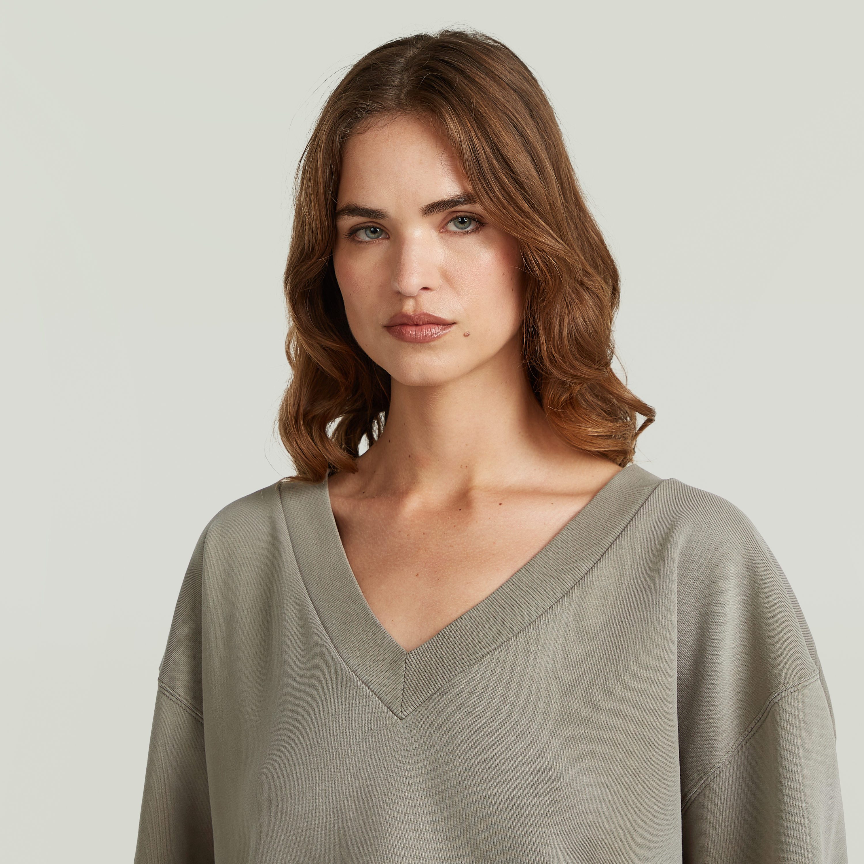 G-STAR Sweatshirt Sun faded V-Neck Loose Wmn mit V-Ausschnitt
