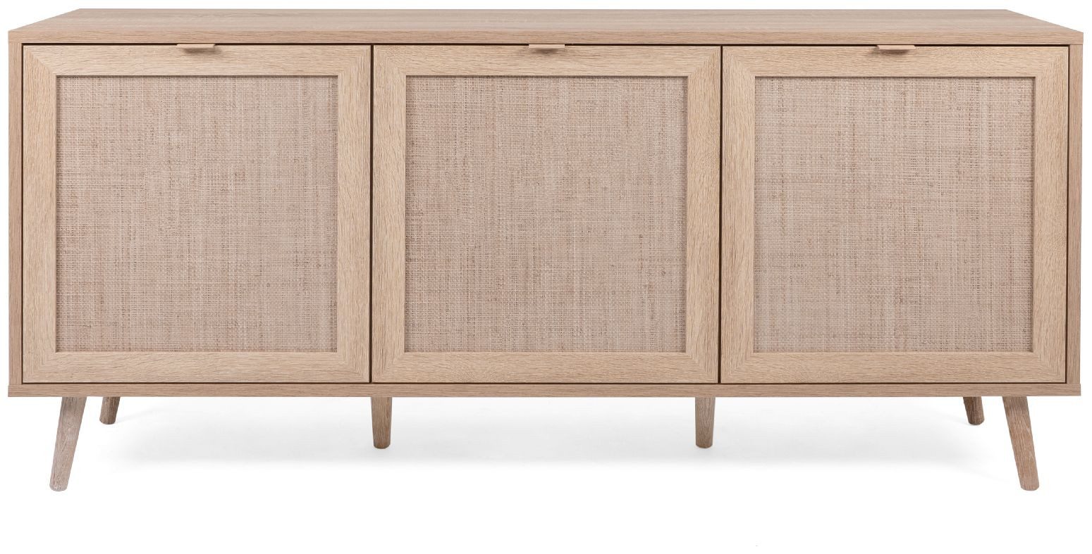 Finori Sideboard, Dekor Sonoma Eiche / Rafia Aufdruck, Skandinavisch, 150 x 71 x 40 cm