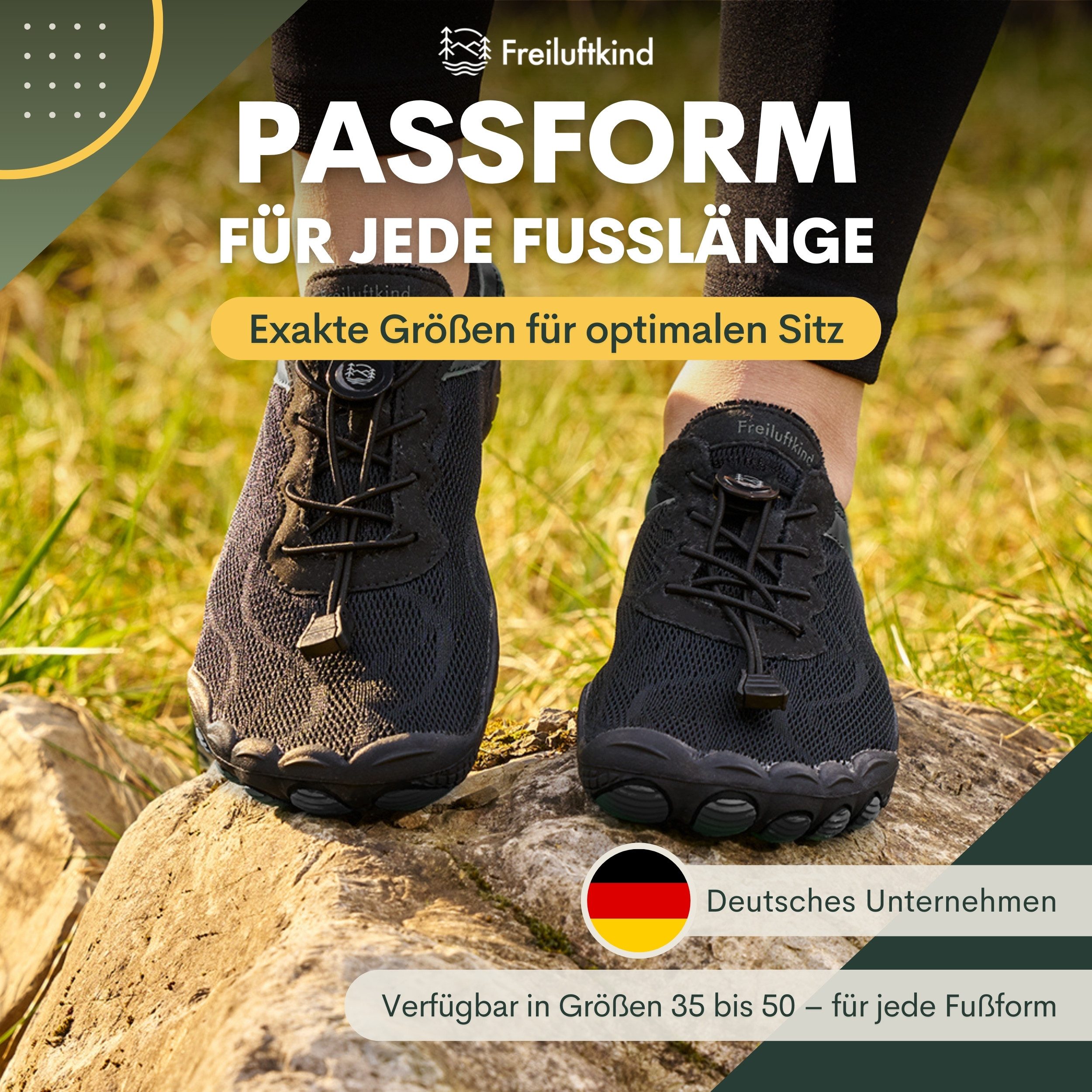 Freiluftkind Das Original – Kokoda rutschfeste Barfußschuhe Sneaker Schnellverschluss