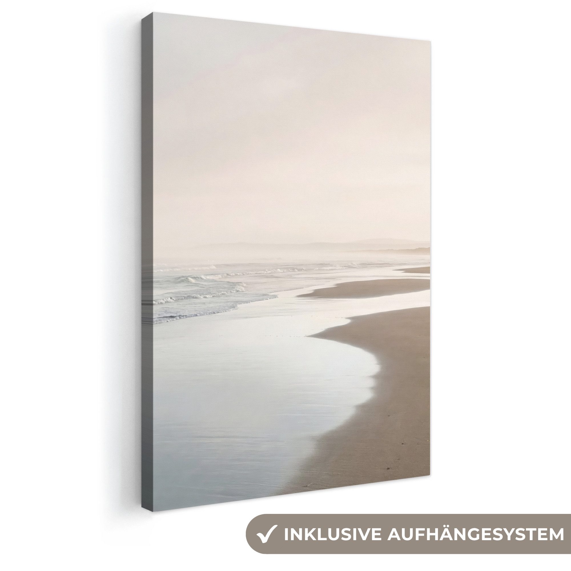 OneMillionCanvasses® Leinwandbild Küstenlinie - Strand - Meer, Fotodruck (1 St), Leinwand Canvas Wandbild, Wanddekoration 20x30 cm