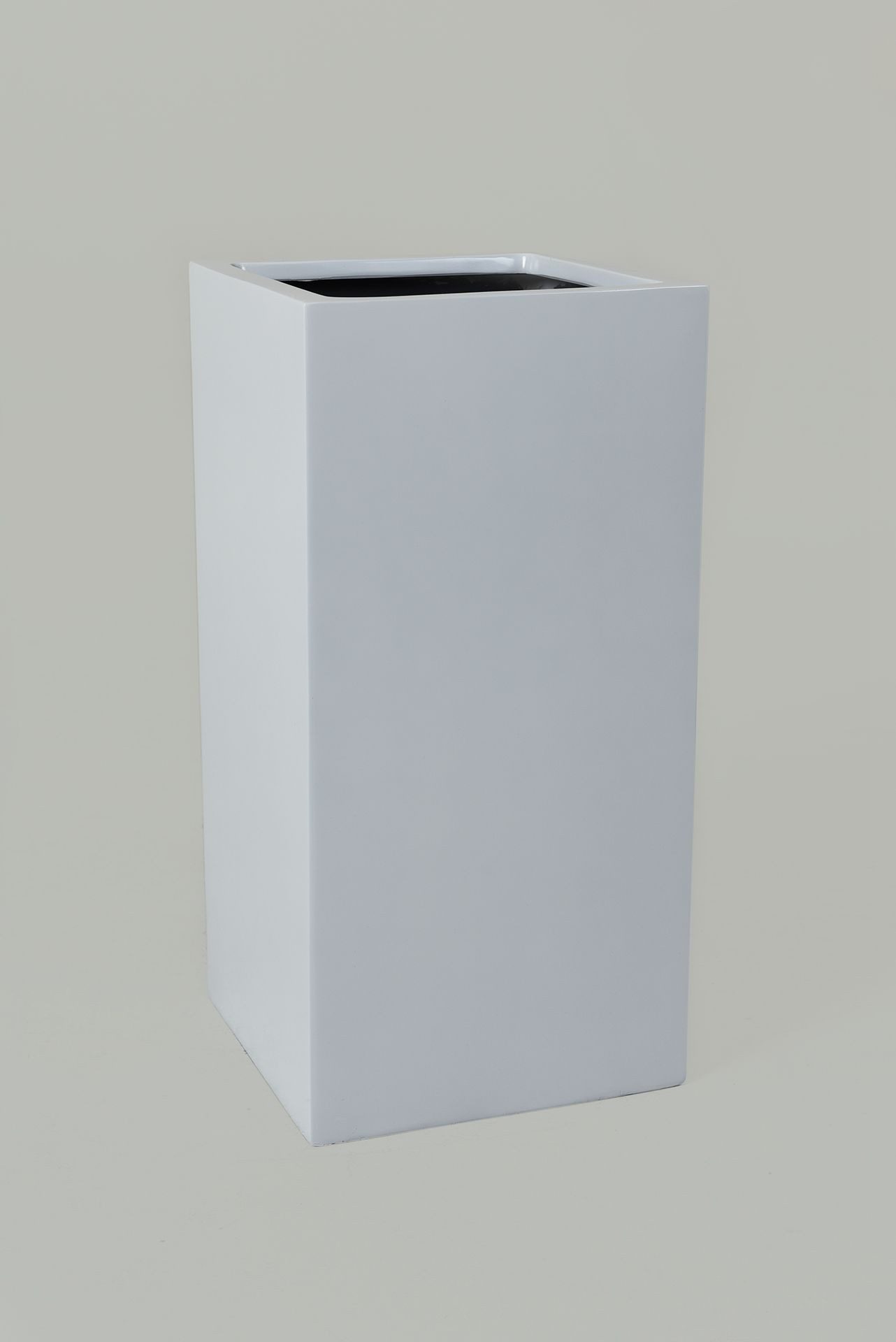 VIVANNO Pflanzkübel Fiberglas BLOCK Säule - Weiß Matt (1 St), 40x40x80 cm