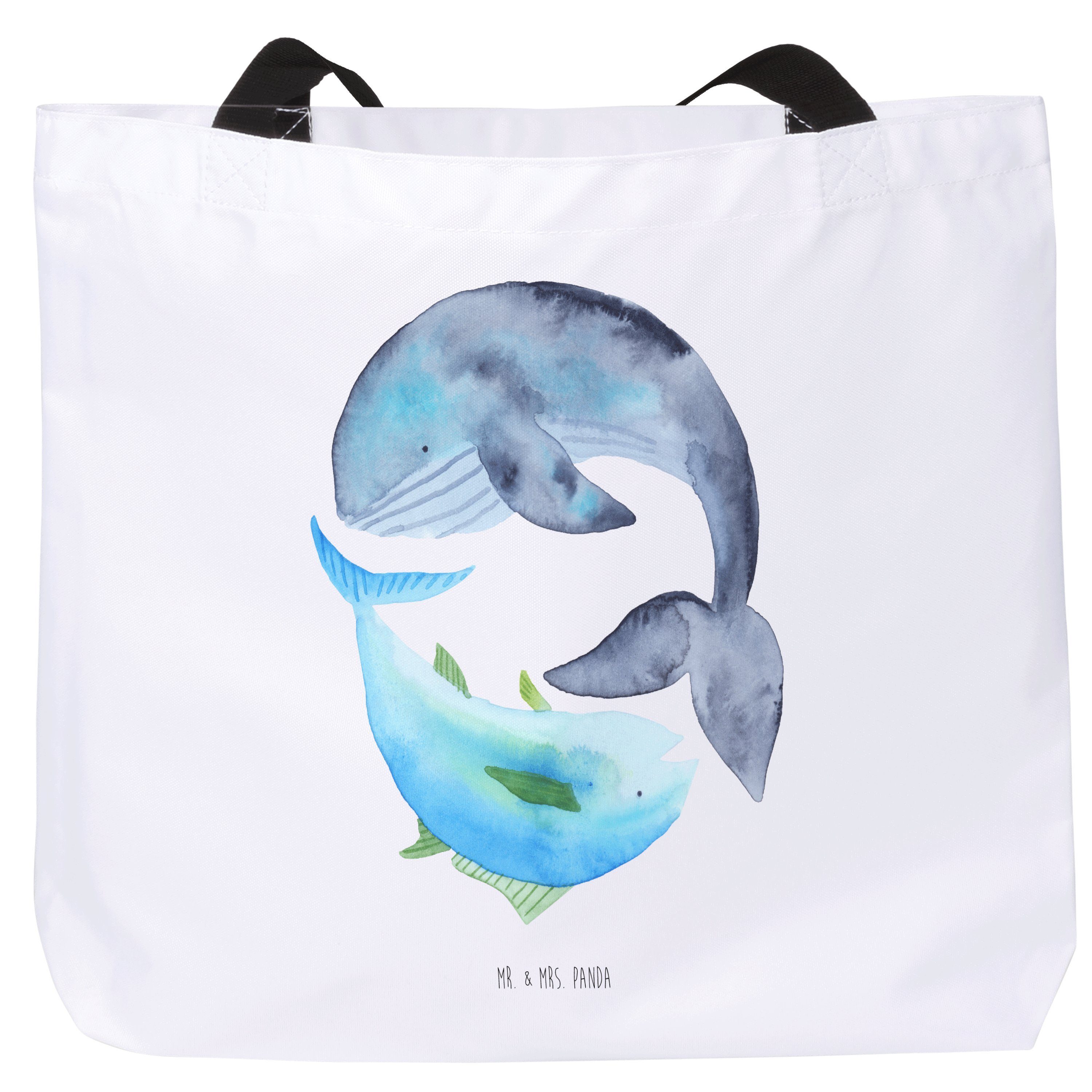 Ein Strandtasche, & Thunfisch & Shopper Gute - Panda Laune, Geschenk, Weiß Walfisch Mrs. - (1-tlg) Mr.