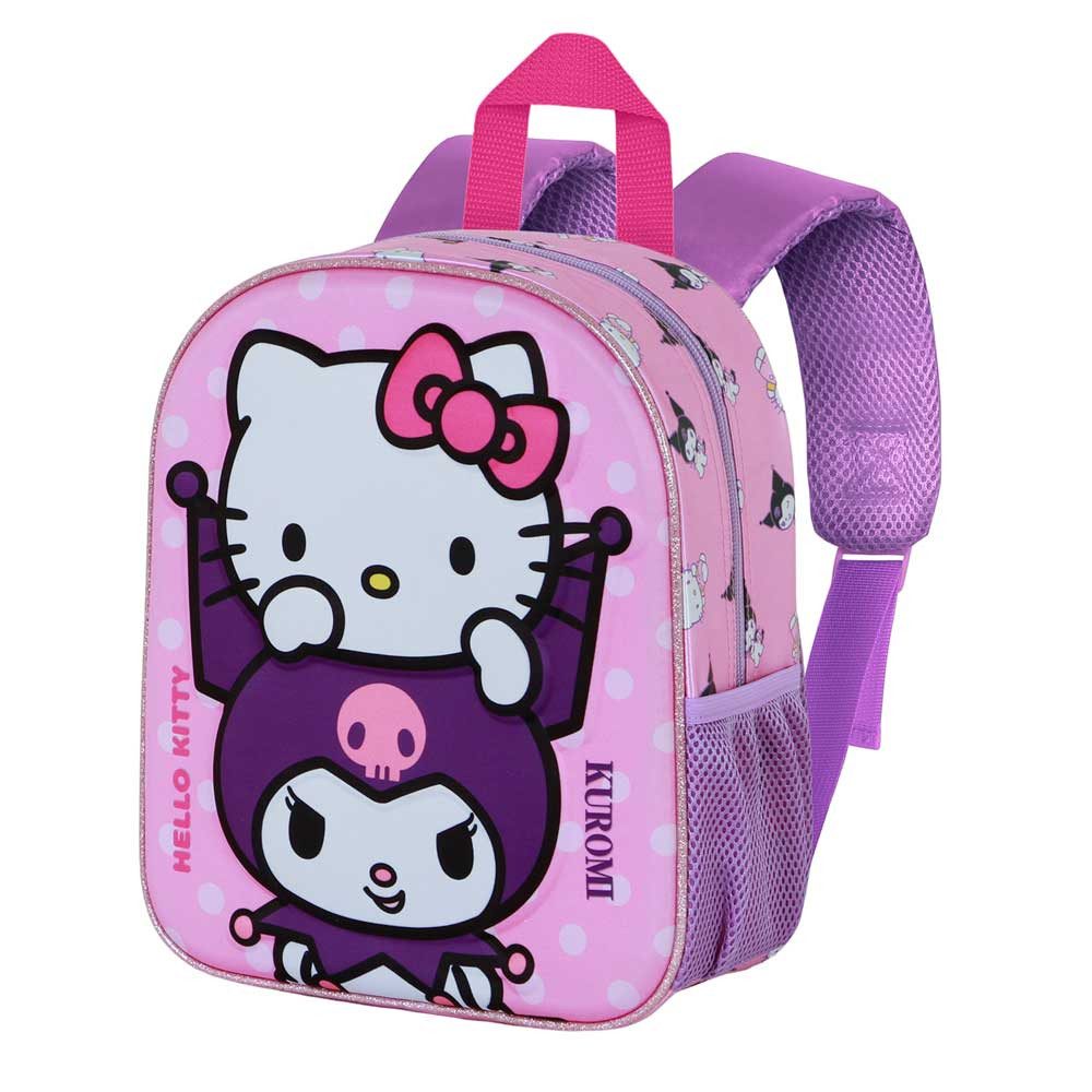 Karactermania Kinderrucksack Sanrio Hello Kitty kleiner Rucksack Kindertasche Kindergartenrucksack, Integriertes Namensschild, 3D Optik