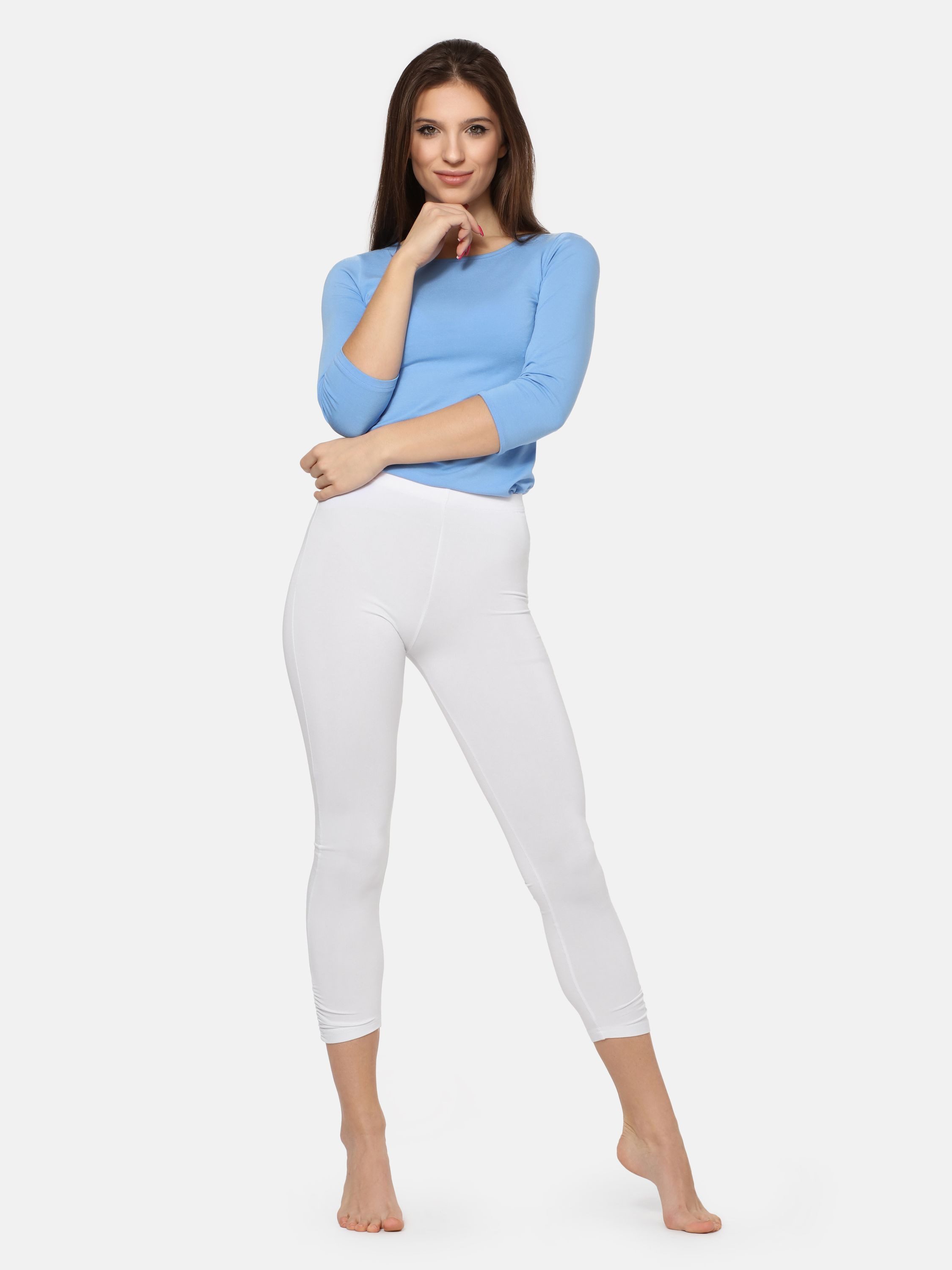 Merry Style Leggings Damen 7/8 Hosen mit Falten MS10-424 (1-tlg) elastischer Bund