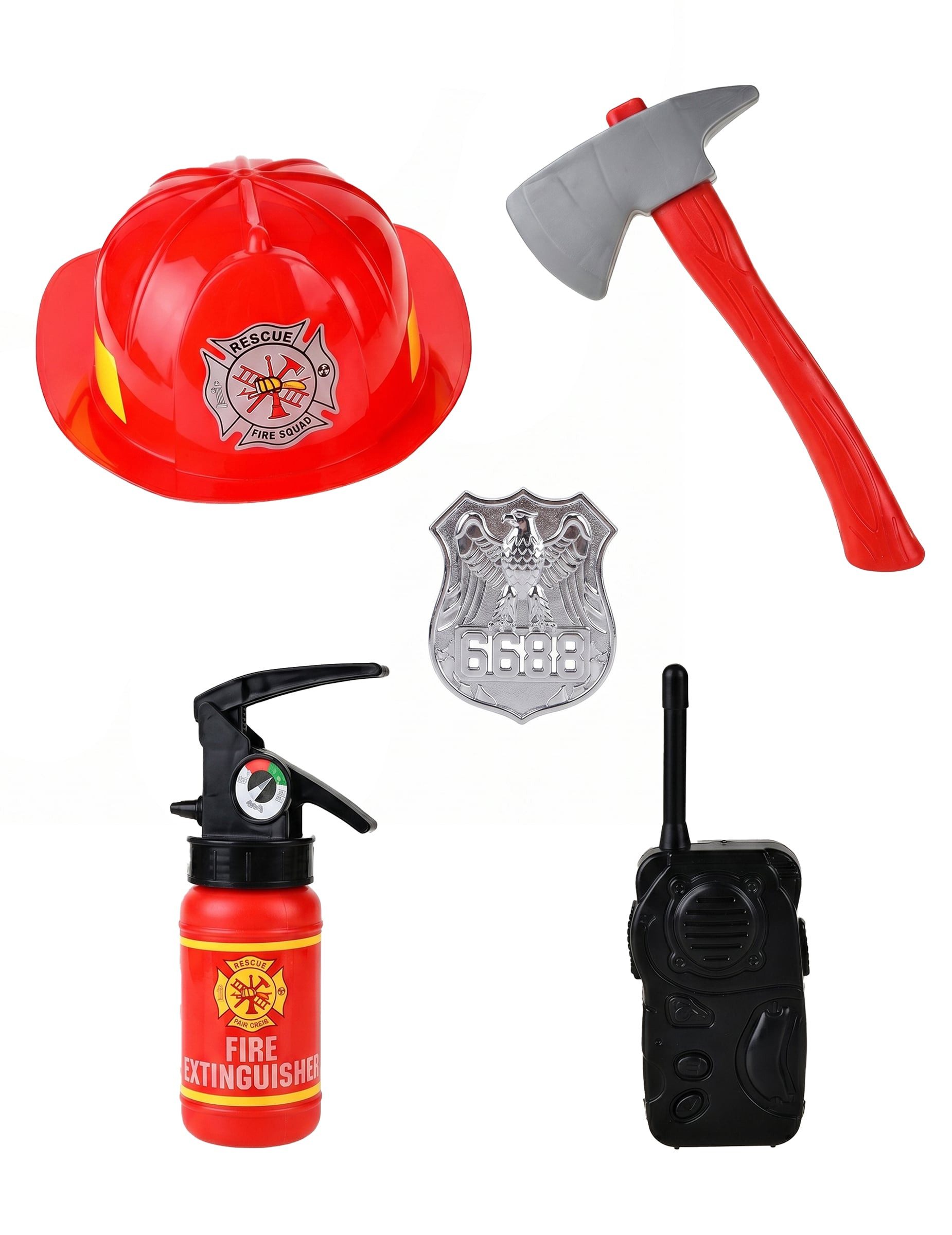 atosa Kostüm Feuerwehrmann Set Kostümzubehör für Kinder 5-teilig rot-silber