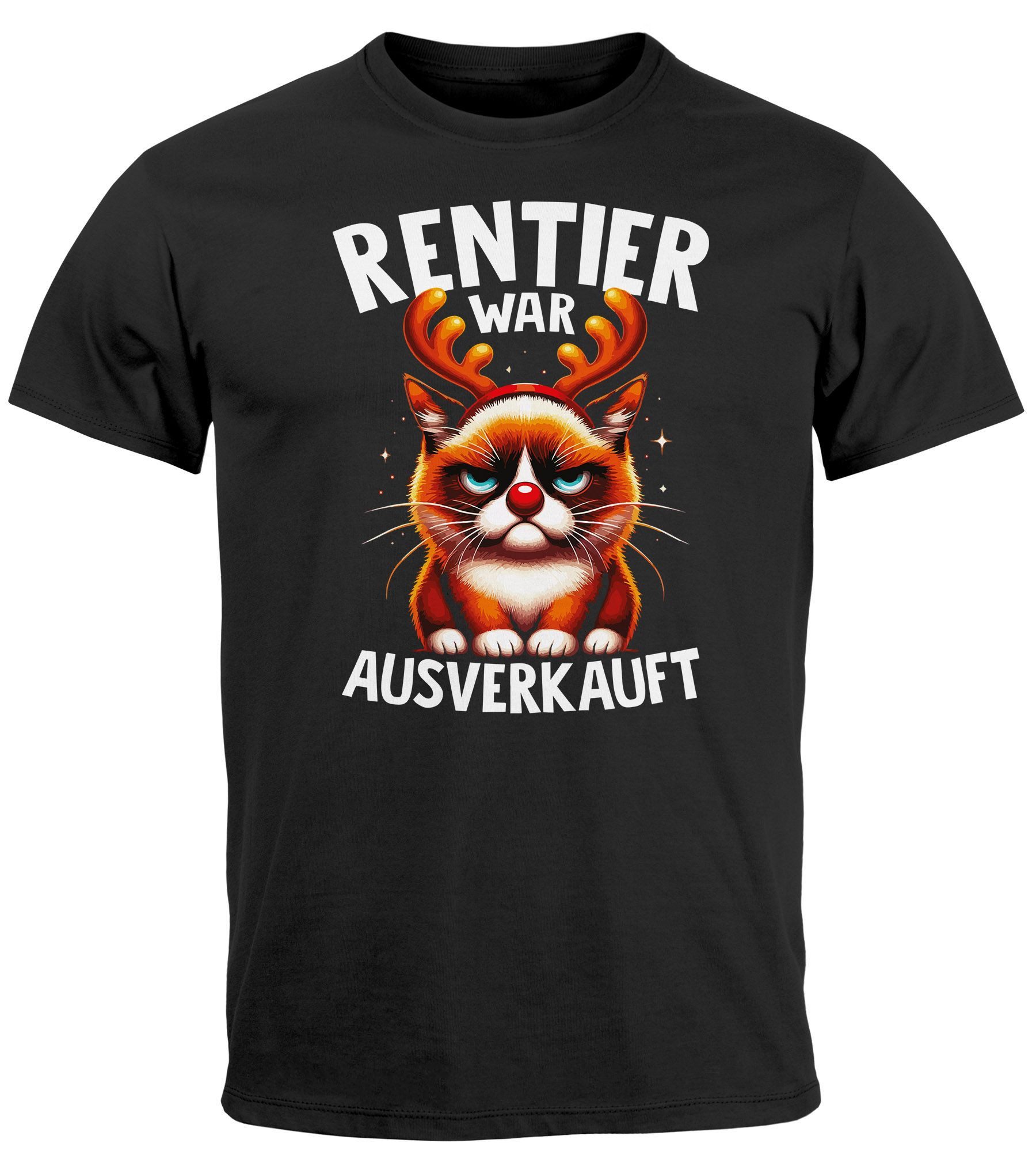 Print-Shirt Herren T-Shirt Weihnachten Spruch Lustig Rentier war ausverkauft