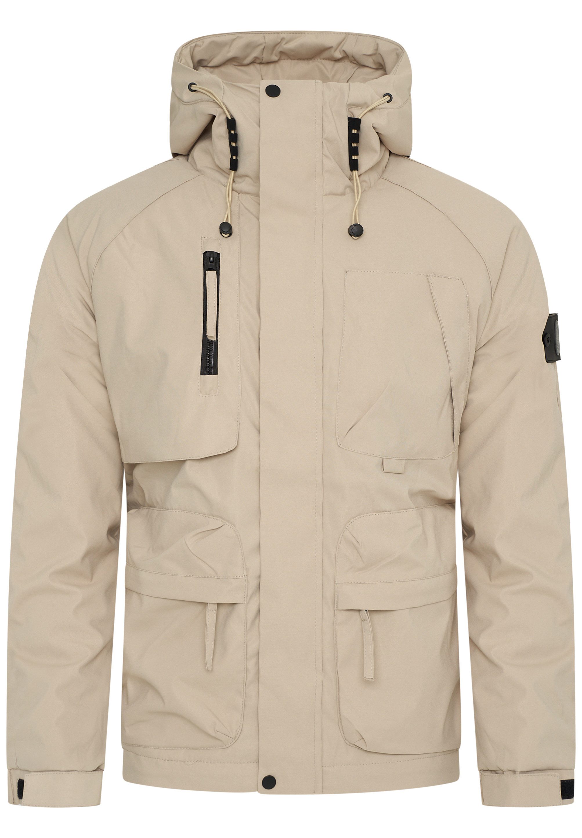 SOULSTAR Steppjacke S2MALBUN Herren leichte Field-Jacket mit Kapuze Fleece gefütterte Outdoor-Jacke