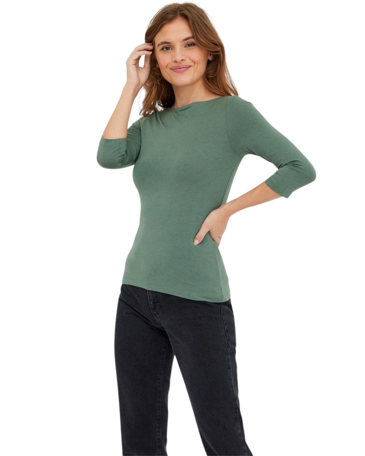 Vero Moda 3/4-Arm-Shirt (Set, 2er-Pack) in Unifarbe günstig online kaufen