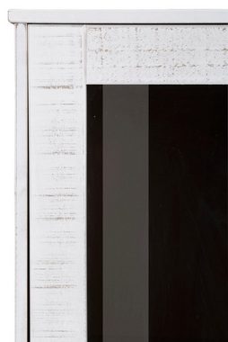loft24 Standvitrine »Floro« Glasvitrine, Kiefernholz massiv im Landhausstil, 2 Glastüren, Metallgestell, Höhe 180 cm