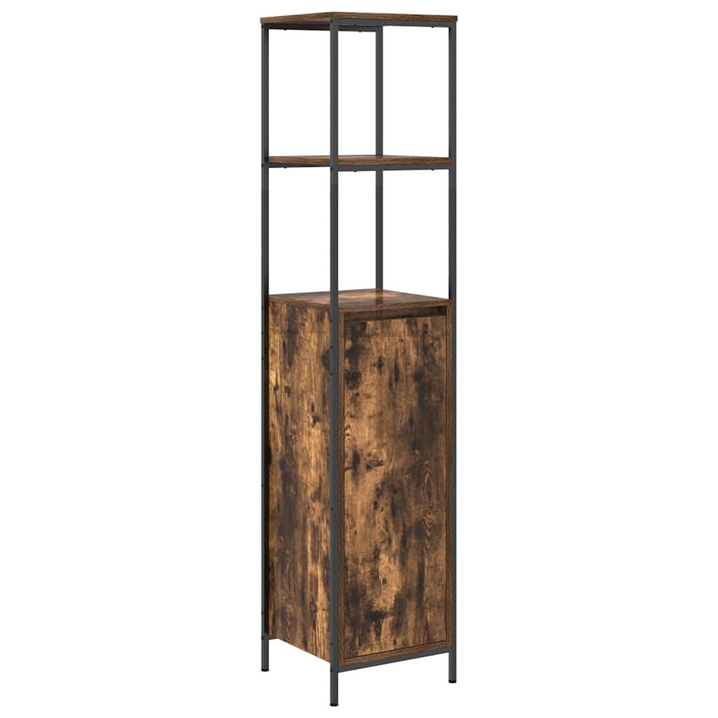 Badezimmerspiegelschrank Badschrank mit Regalen Räuchereiche 36x35x165 cm