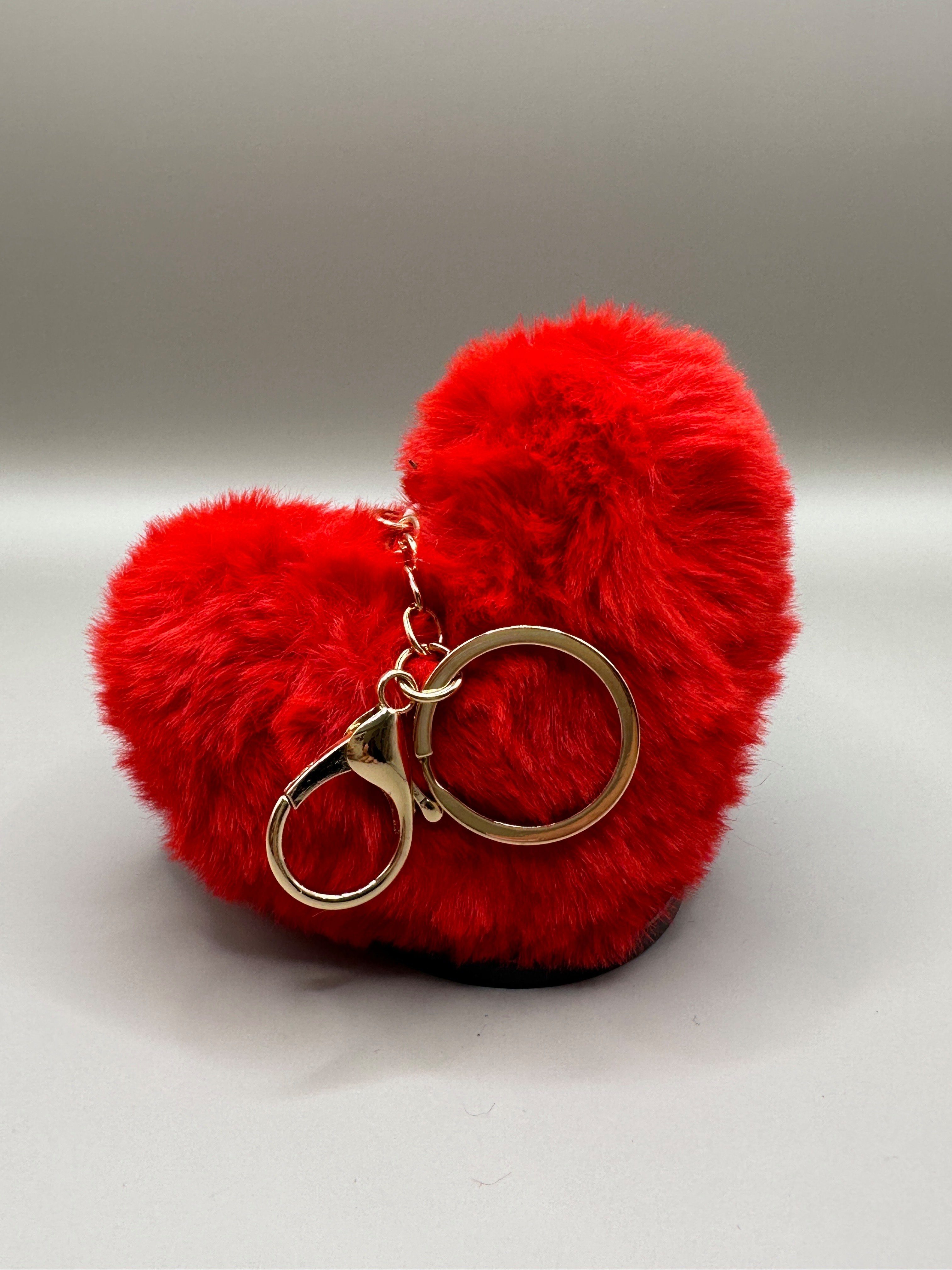 Stelby Schlüsselanhänger Schlüsselanhänger Plüsch herzförmig - verschiedene Farboptionen, Valentinstaggeschenk