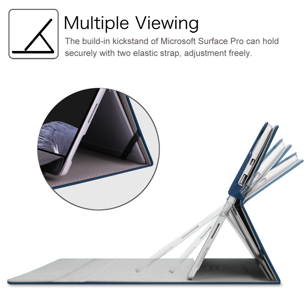 Fintie Tablet-Hülle für Microsoft Surface Pro 7+/ Pro 7/ Pro 6/ Pro 5/ Pro 4/ Pro 3 12,3'', Multi-Sichtwinkel Tasche Hülle aus Kunstleder, Type Cover kompatibel – Bild 4 von 5