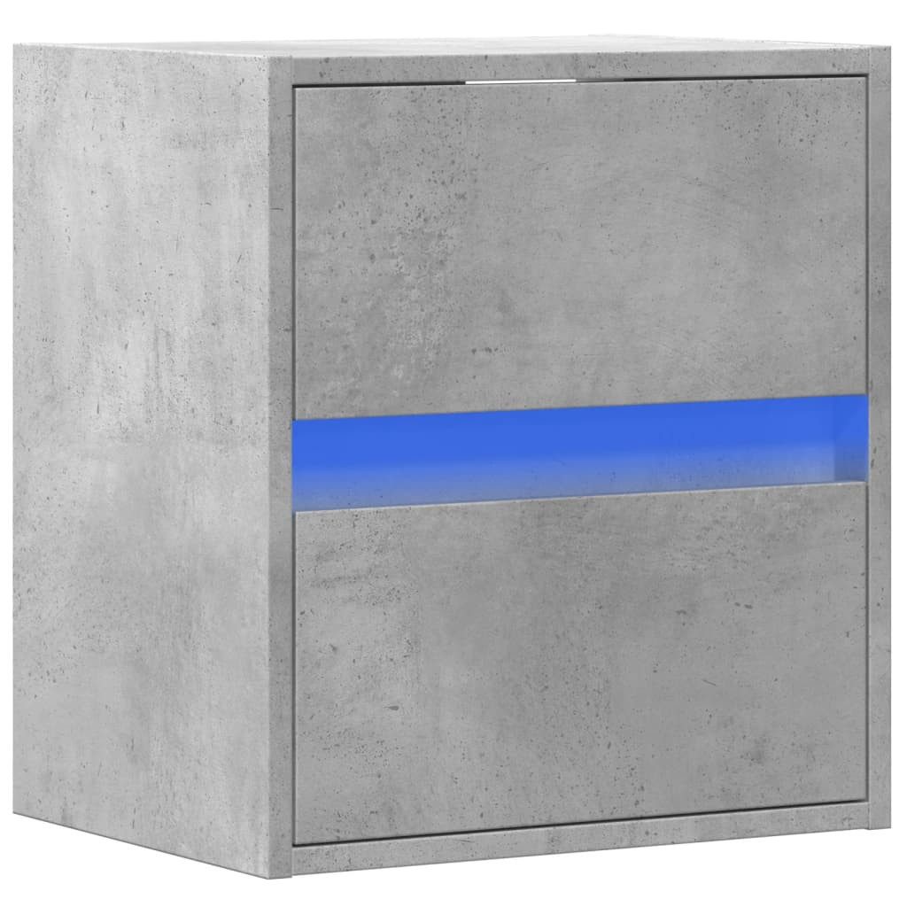 vidaXL TV-Wand TV-Wandschrank mit LED-Beleuchtung Betongrau günstig online kaufen